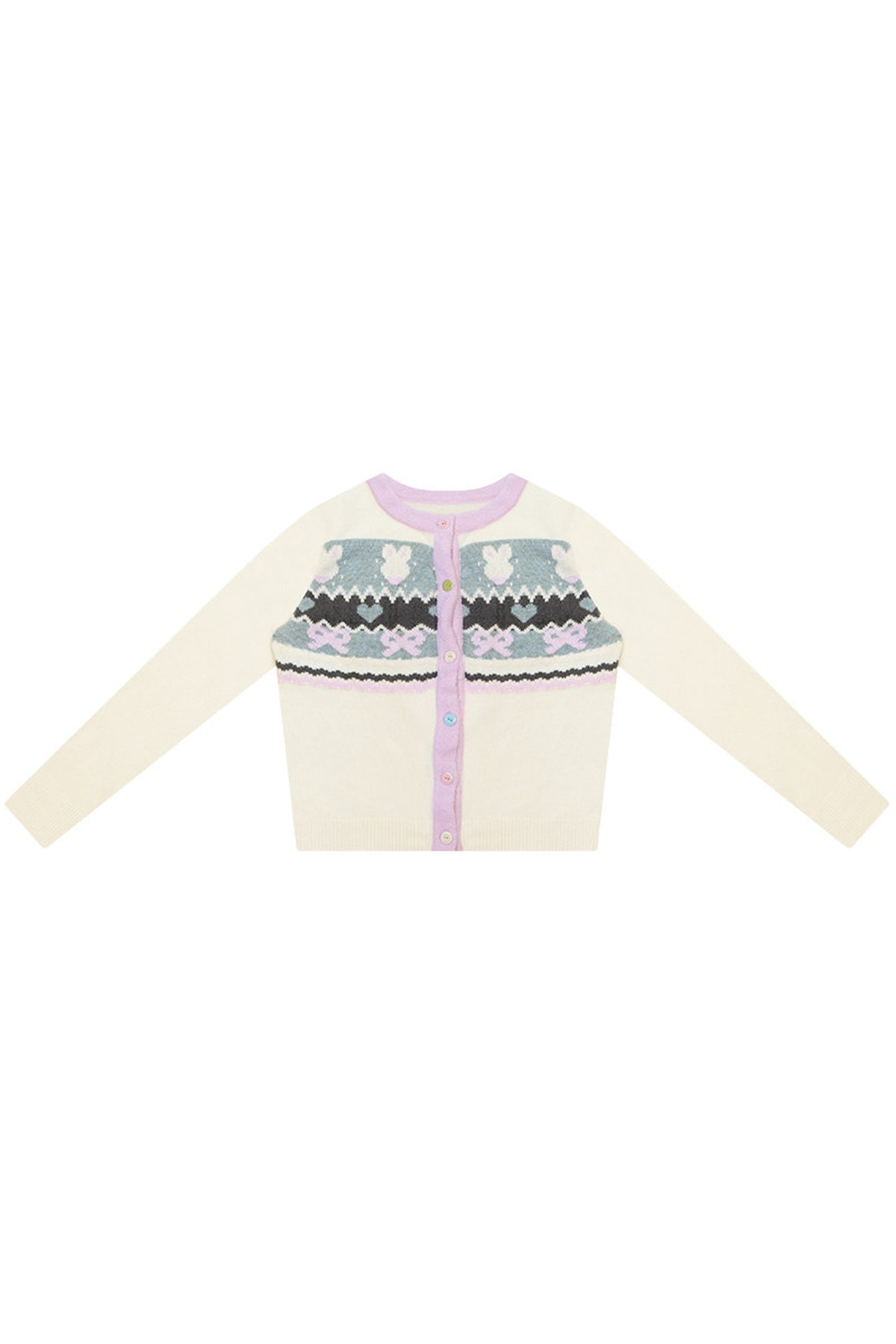 Fair-Isle-Häschen-Strickjacke