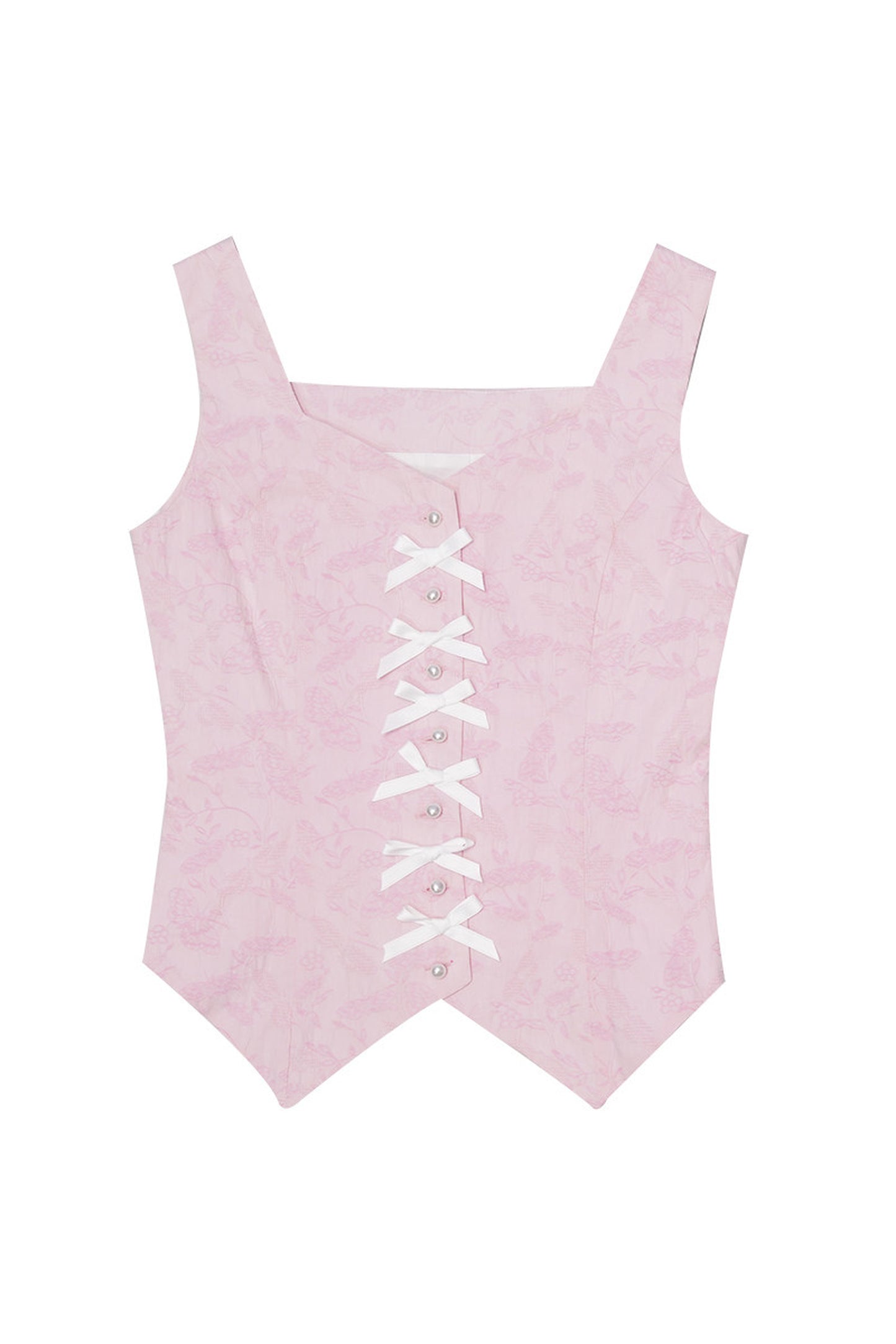 Butterfly Buckle Jacquard Cotton Vest