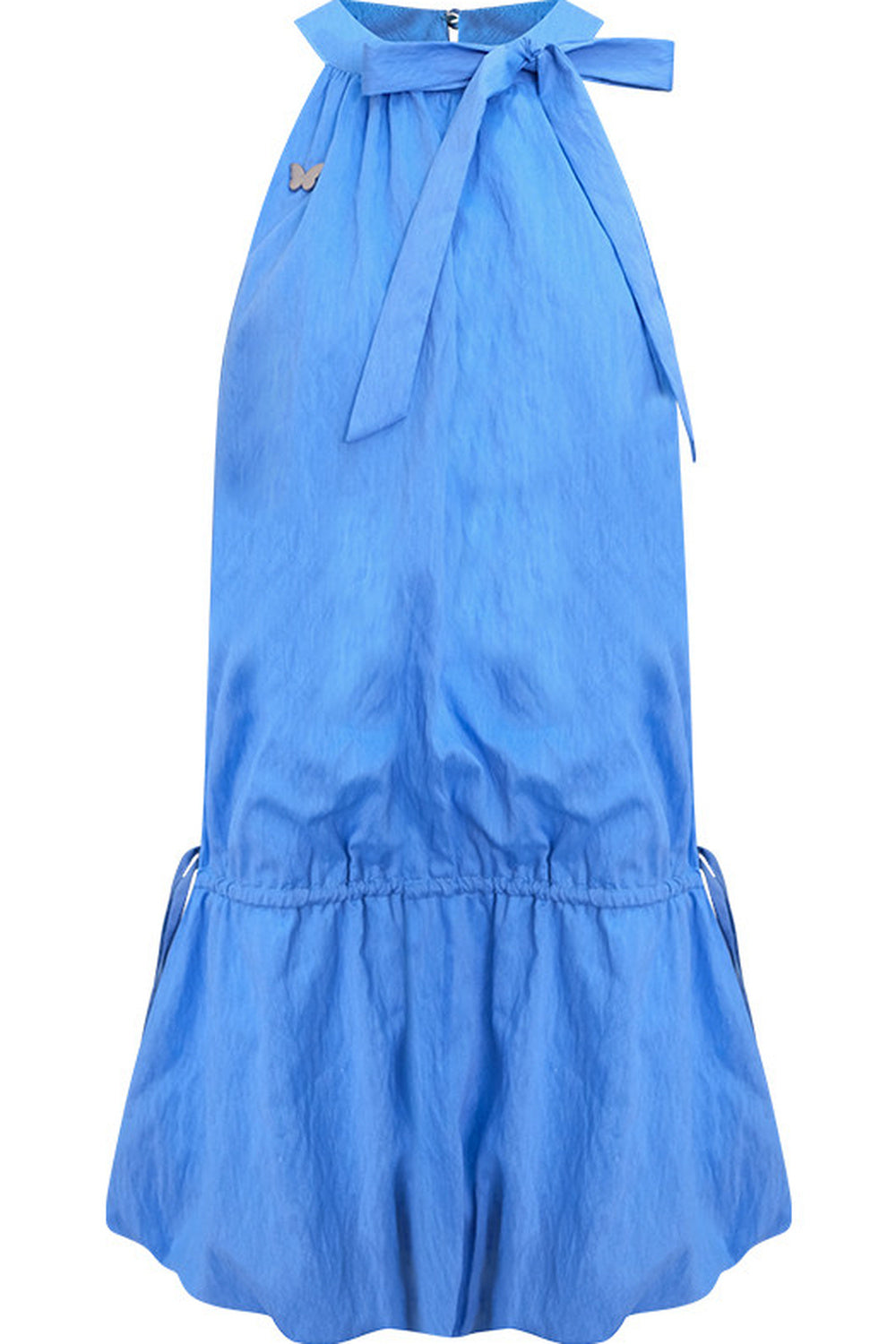 Blue Halter Bow Sleeveless Dress