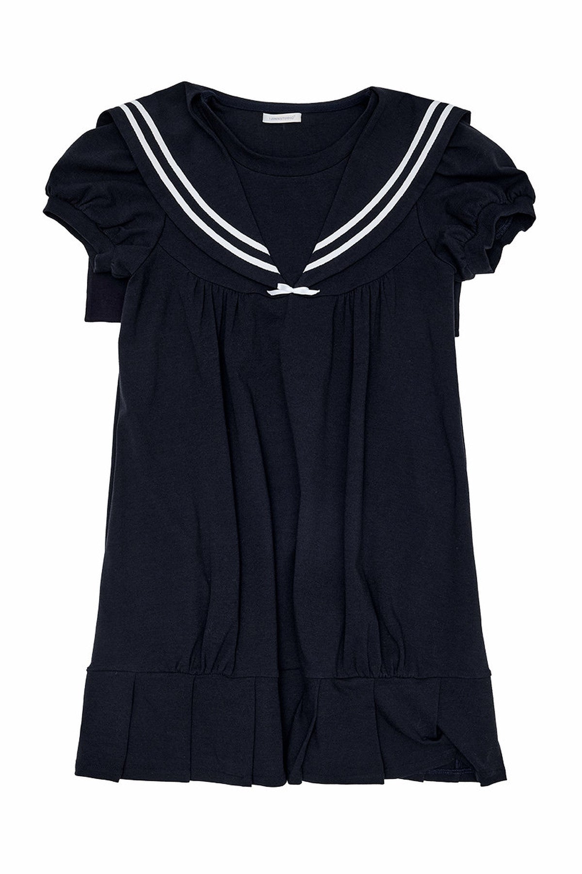 Oversized Sailor Collar Puff Sleeve Dress