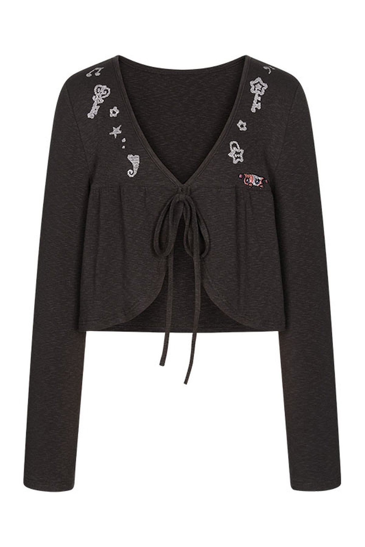 Snowflake Embroidered Cashmere Cardigan