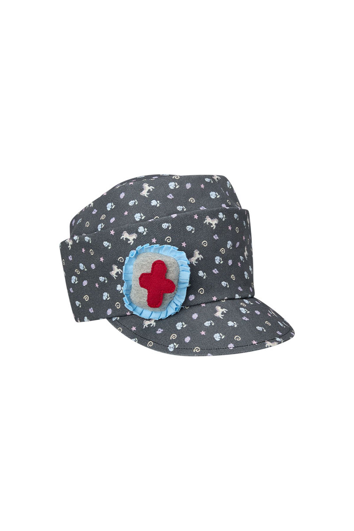 Floral Denim Slouchy Cap