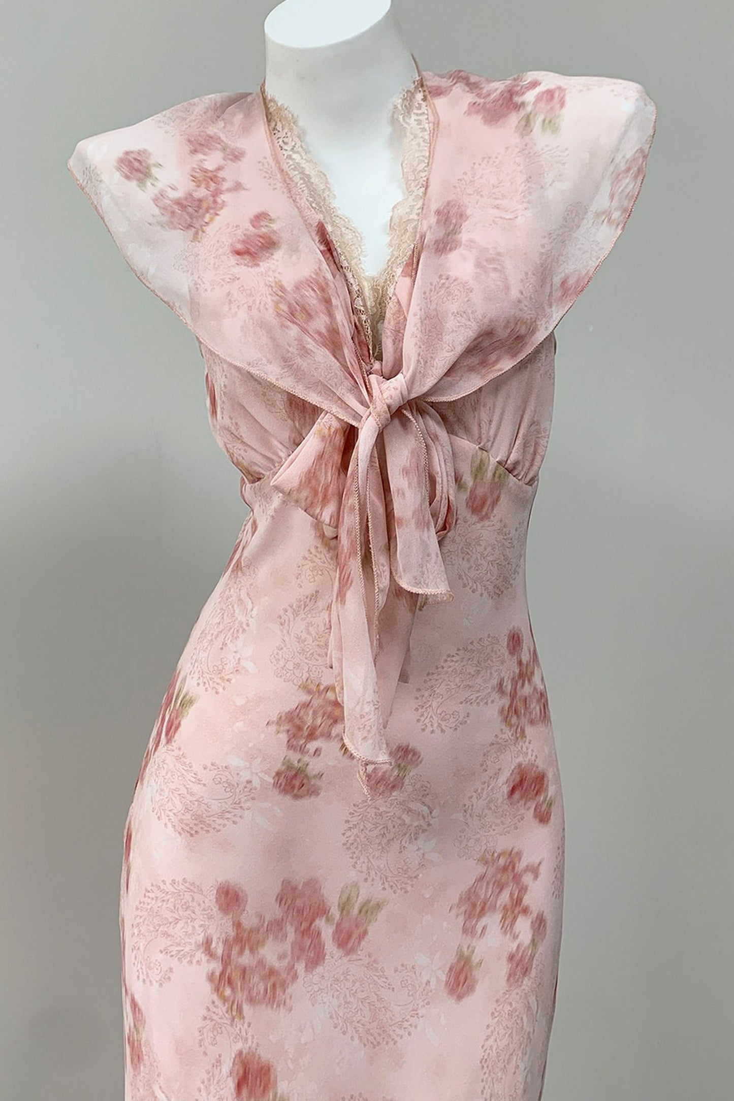 Pink Cherry Rose Floral Dress
