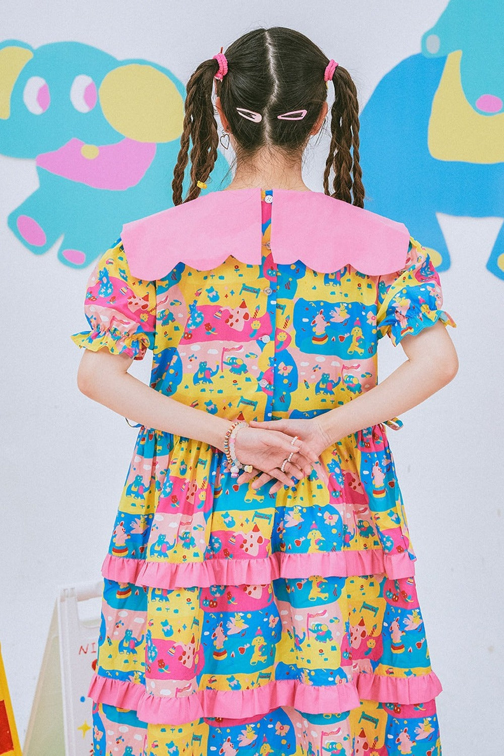 Fun Printed Lace Cake Dress