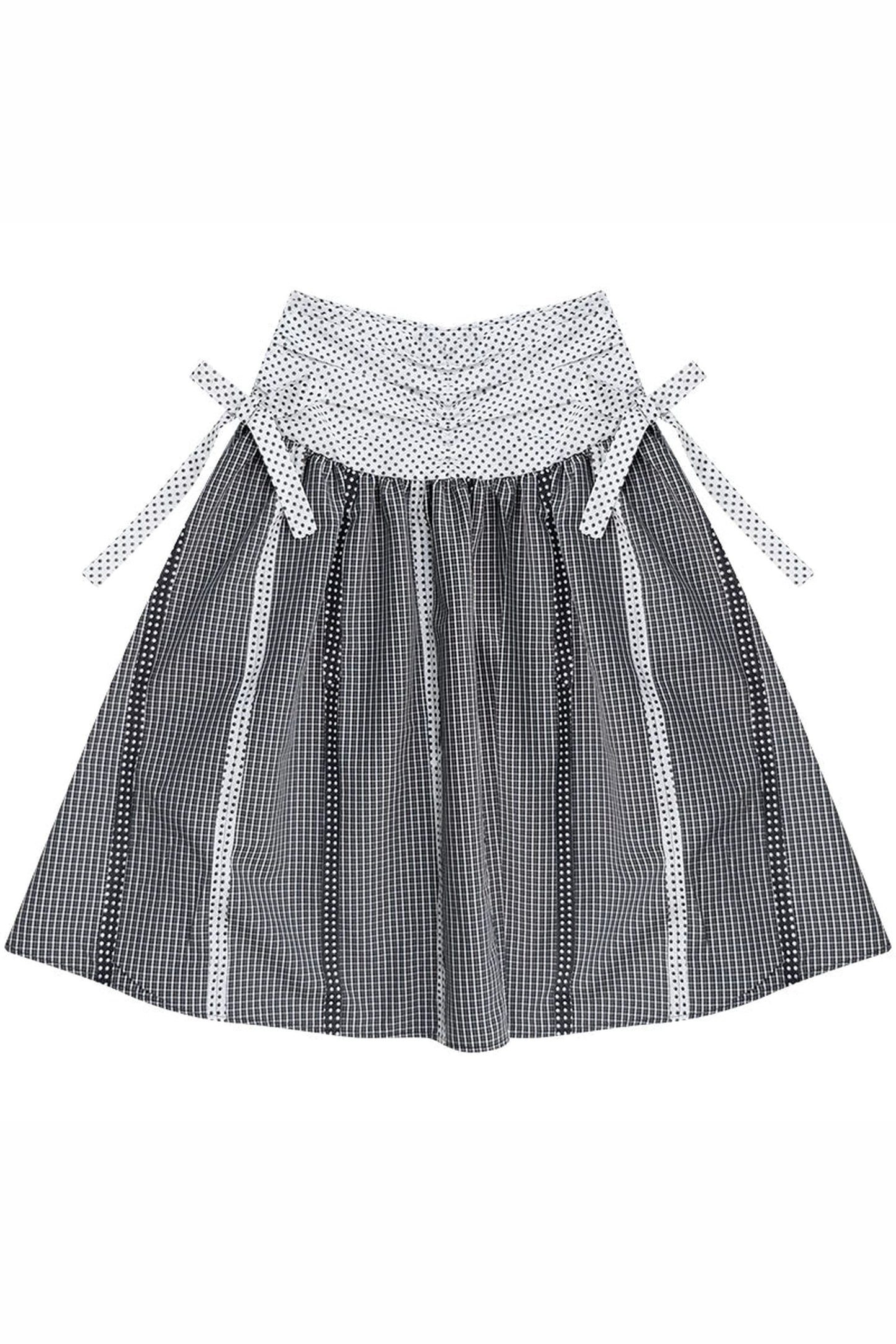 Black and White Plaid Patchwork Skirt
