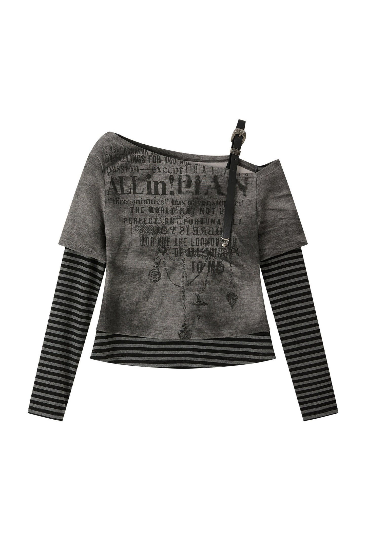 Striped Asymmetrical Off-Shoulder Blouse