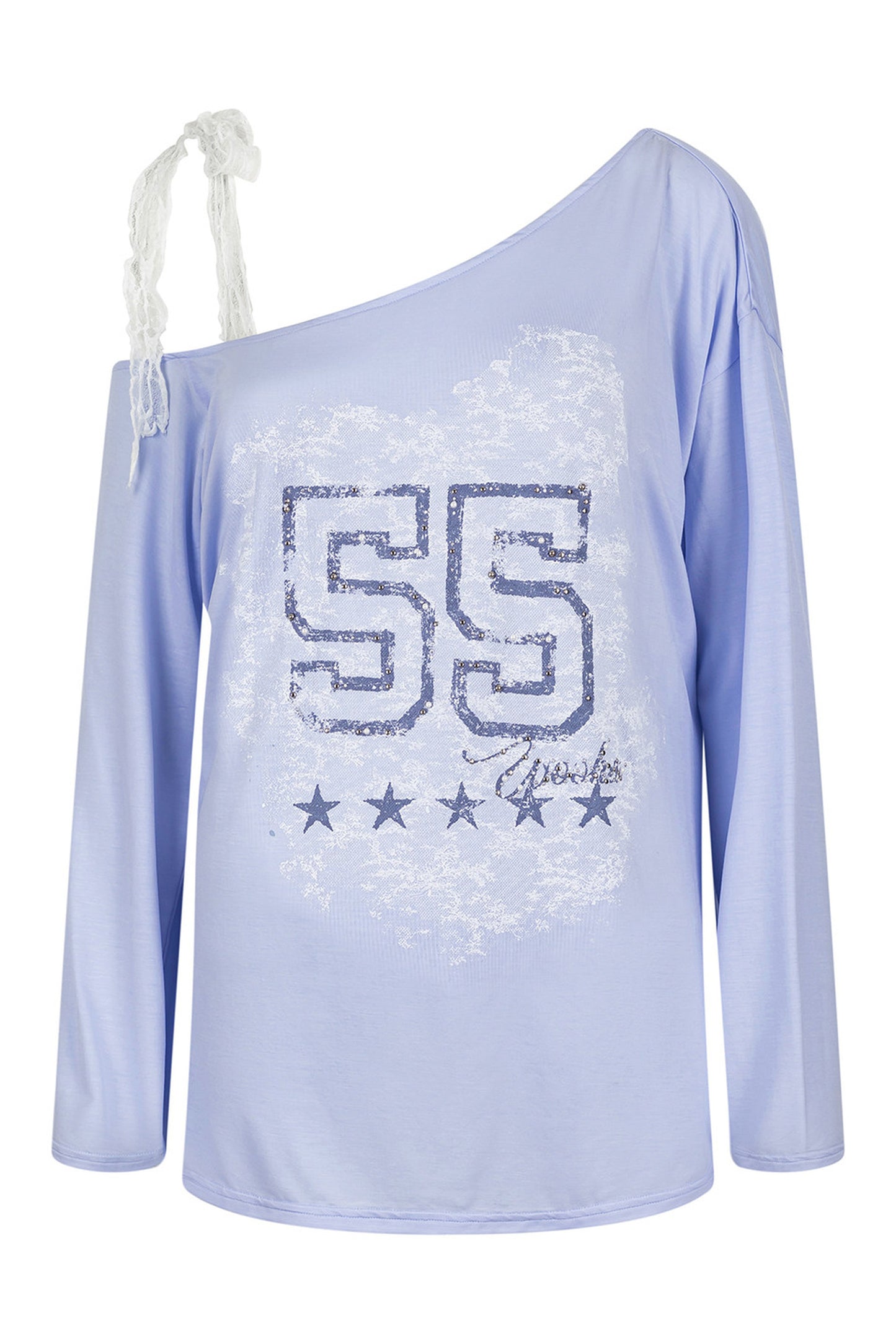 Asymmetrical Lace Shoulder Top