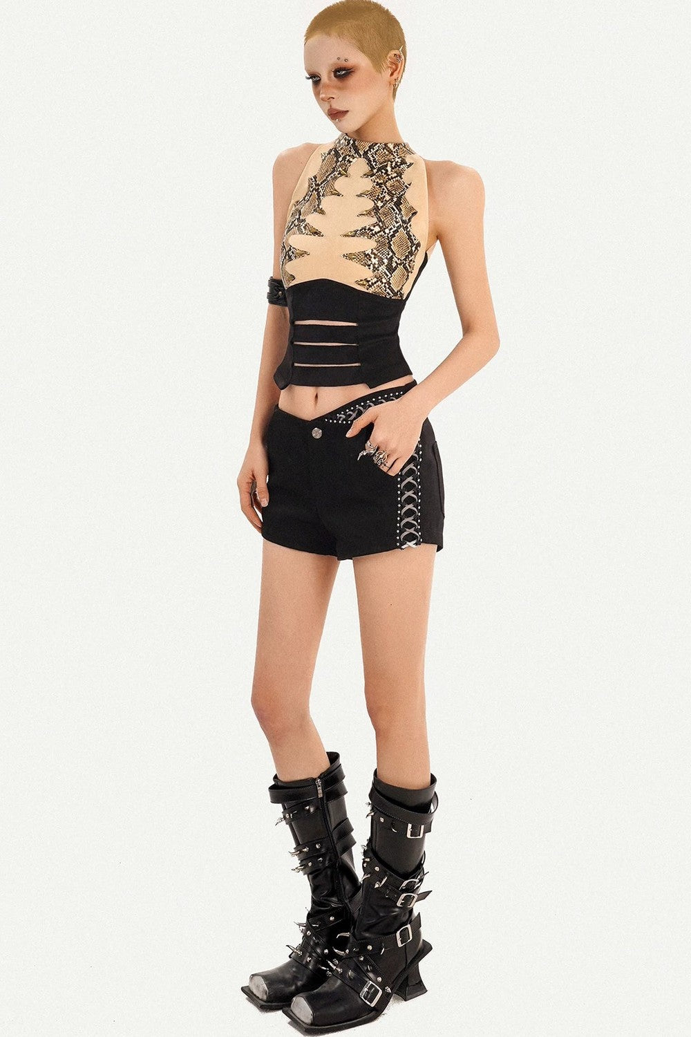Retro Snake Print Tank Top
