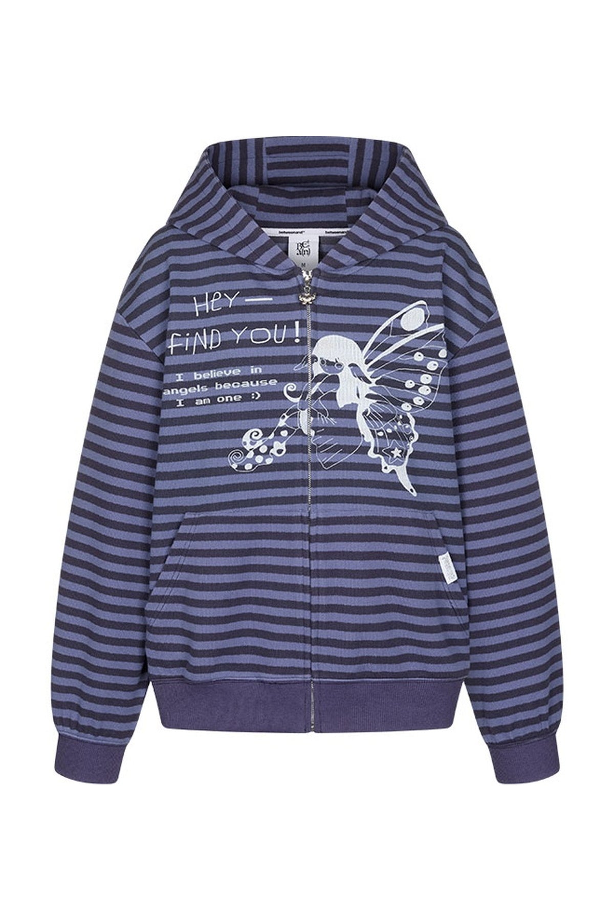 Butterfly Striped Zip Hoodie