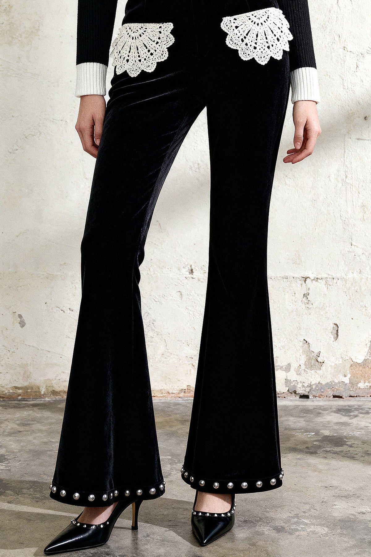 Round Neck Knit Top and Pants Set-Up