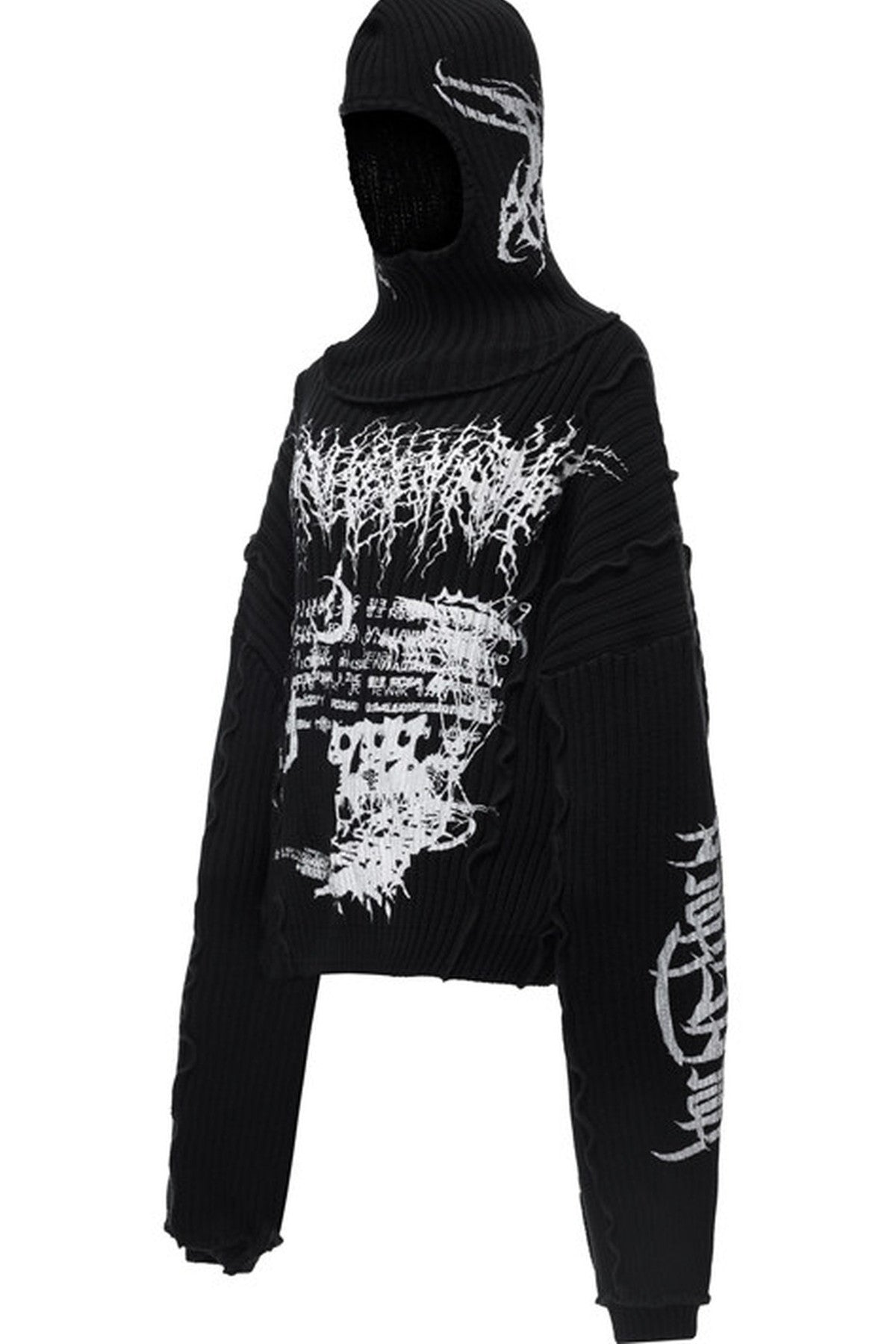 Y2K Patchwork Hooded Knit Hoodie