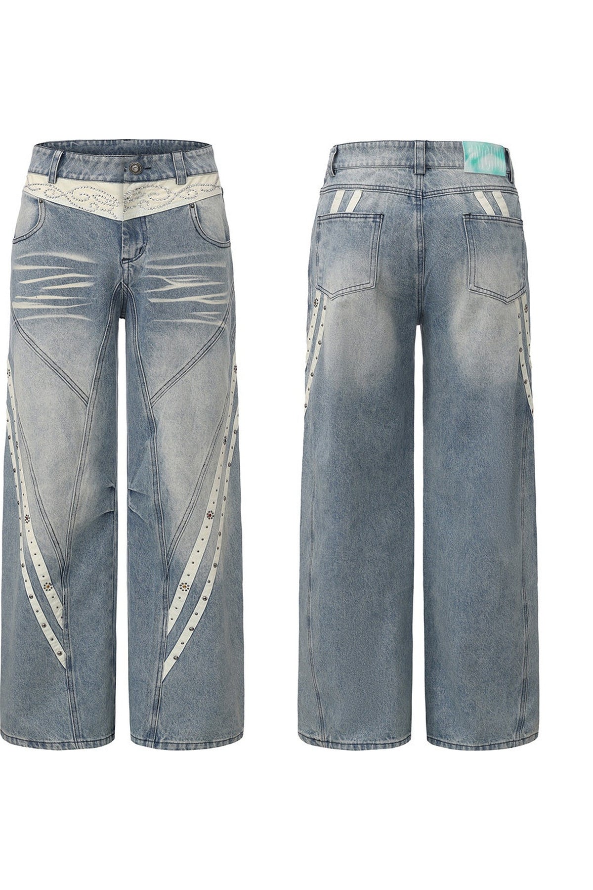 Striped Wide Leg Jeans