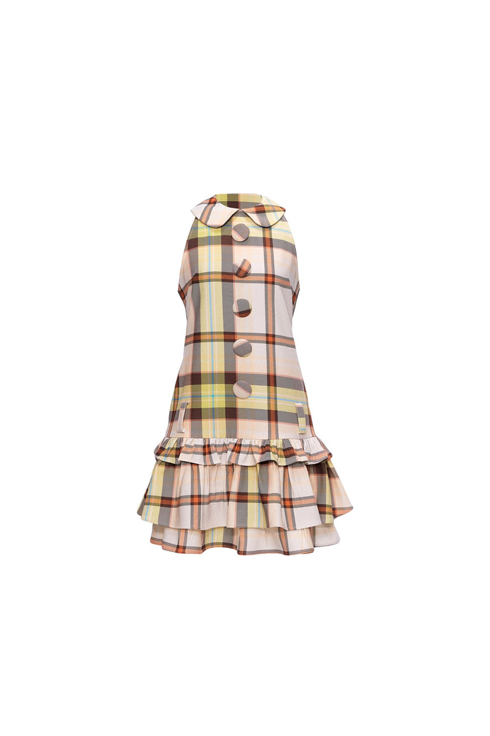 Plaid Raglan Vest Dress