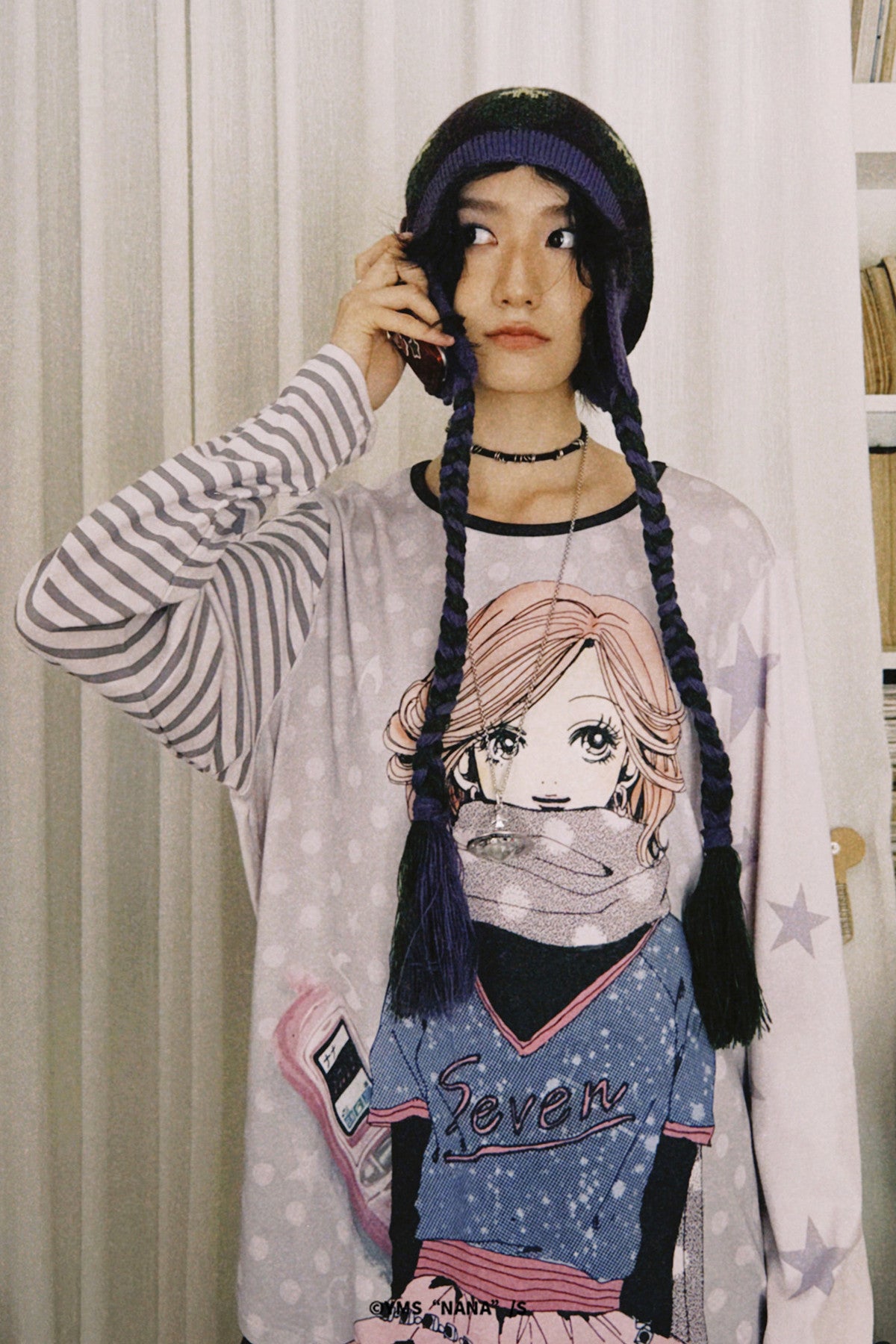 草莓造型針織護耳帽,附流蘇