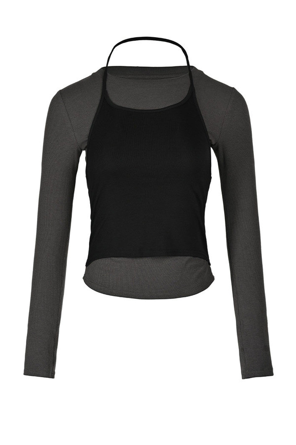 Color-Blocking Layered-Look Long-Sleeve T-shirt