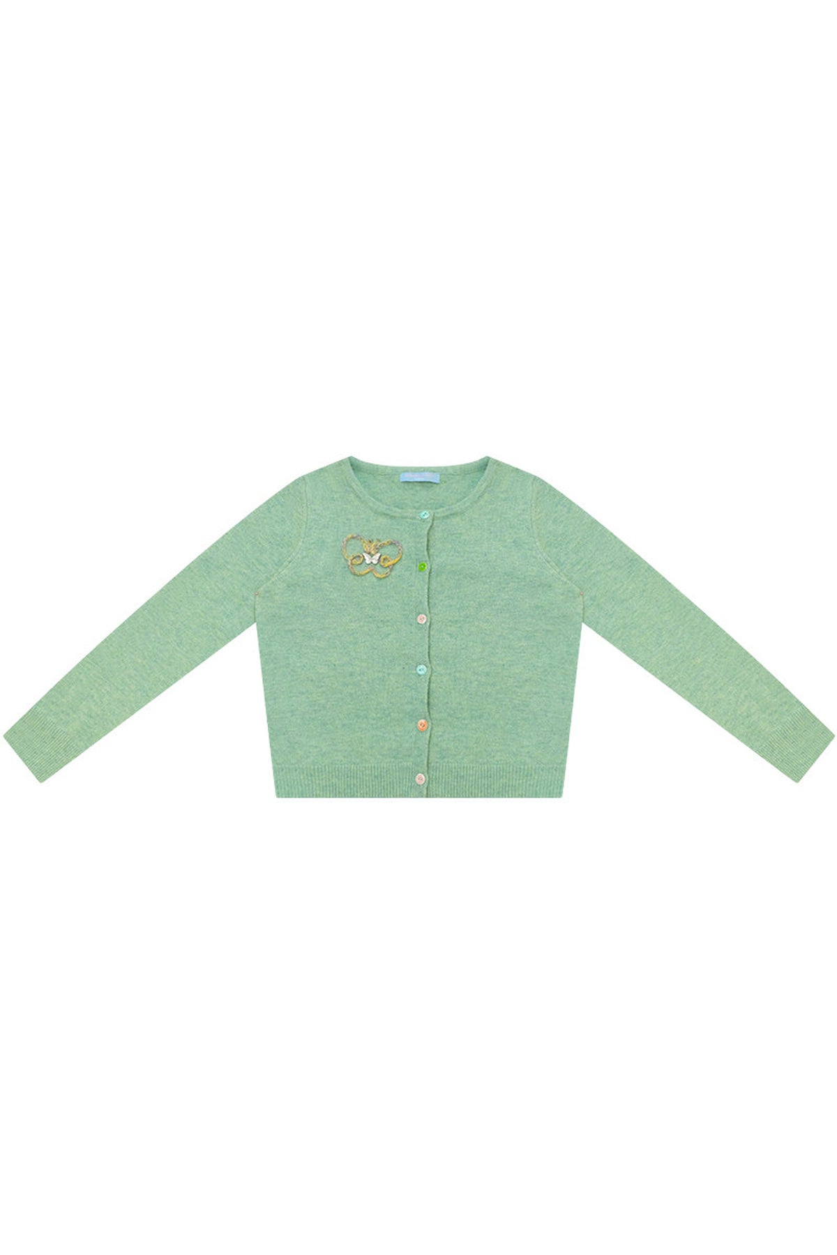 Cardigan in maglia con ricamo a farfalla