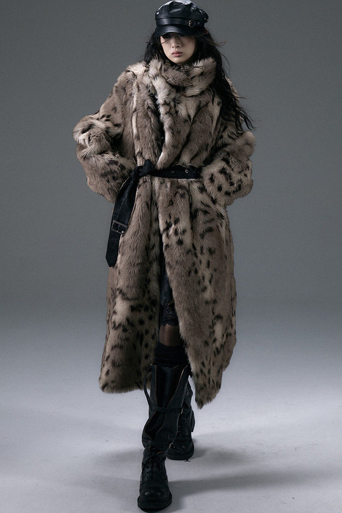 Reversible Suede Leopard Fur Coat