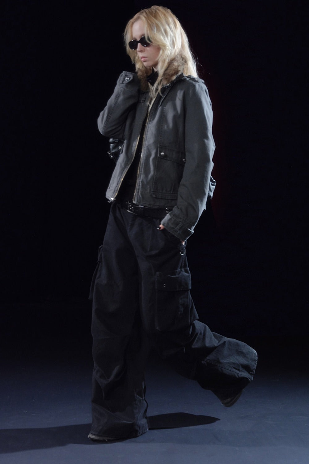 Detachable Fur Collar Punk Jacket