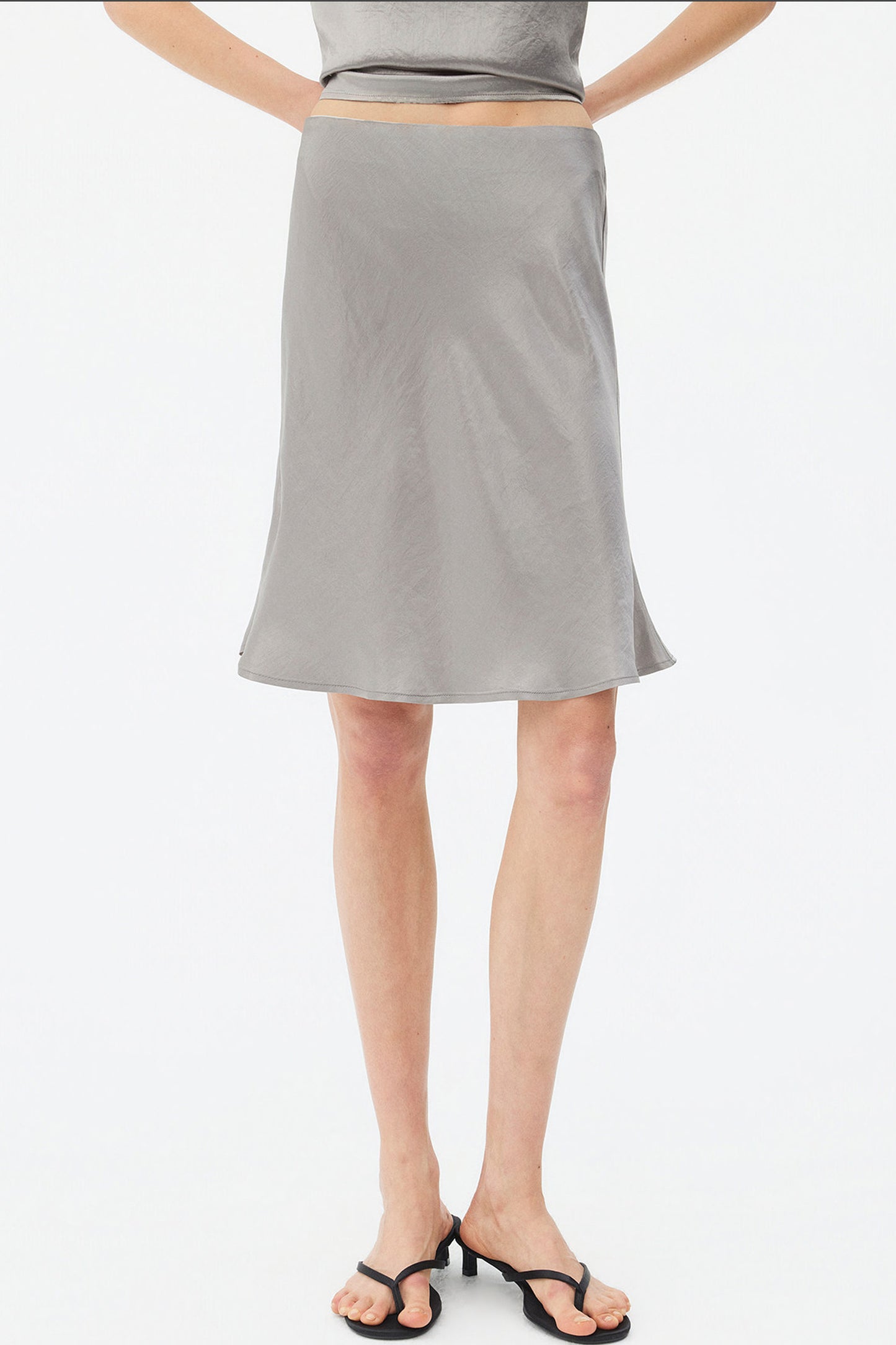 Thin Strap Satin Camisole and Mermaid Skirt Set-Up