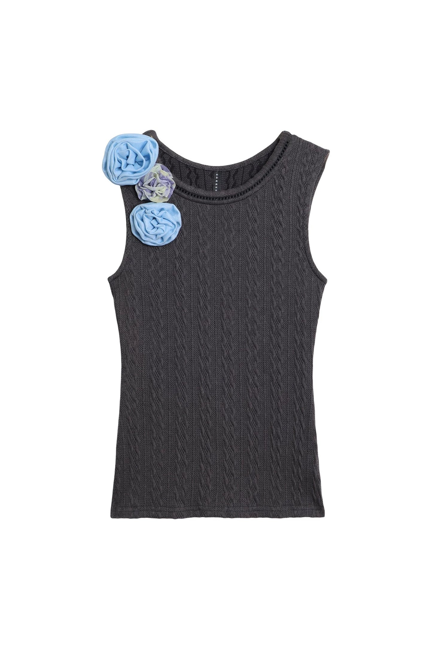 Floral Color-Block Knitted Camisole Top