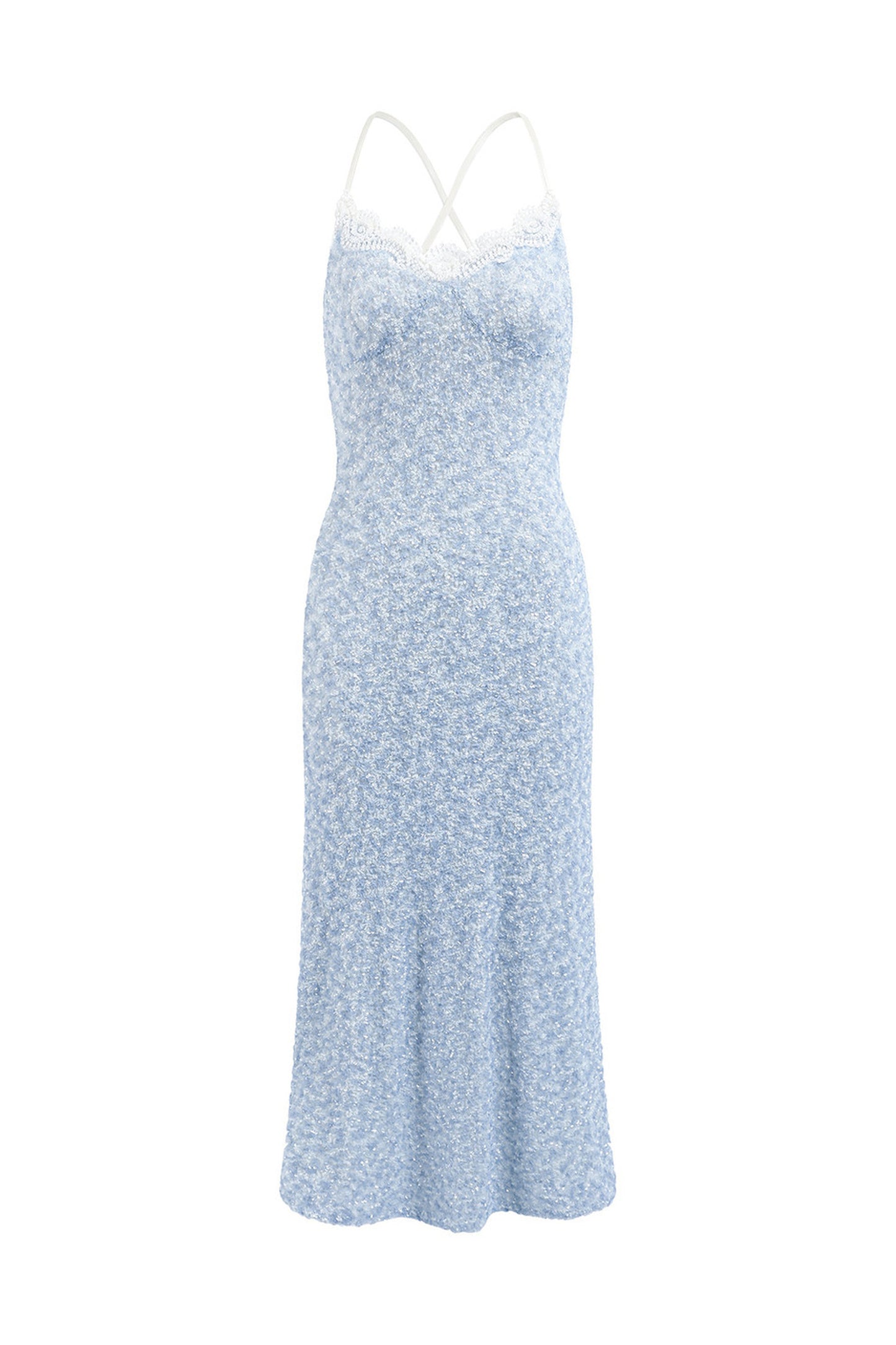 Blue Coral Sequin Cardigan and Dress Set-Up