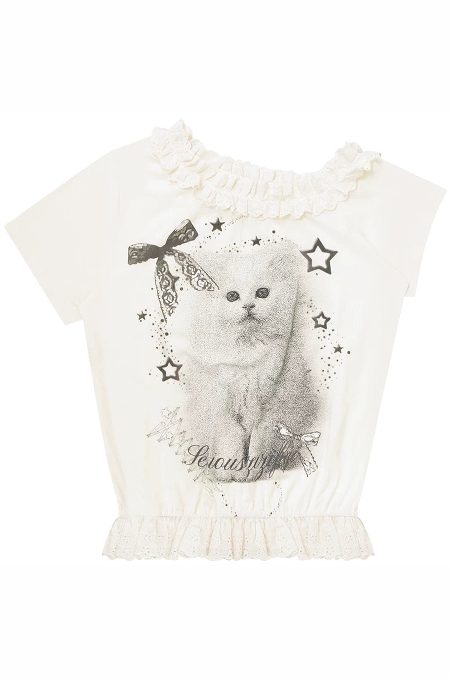 Star Dust Cat Lace T-Shirt