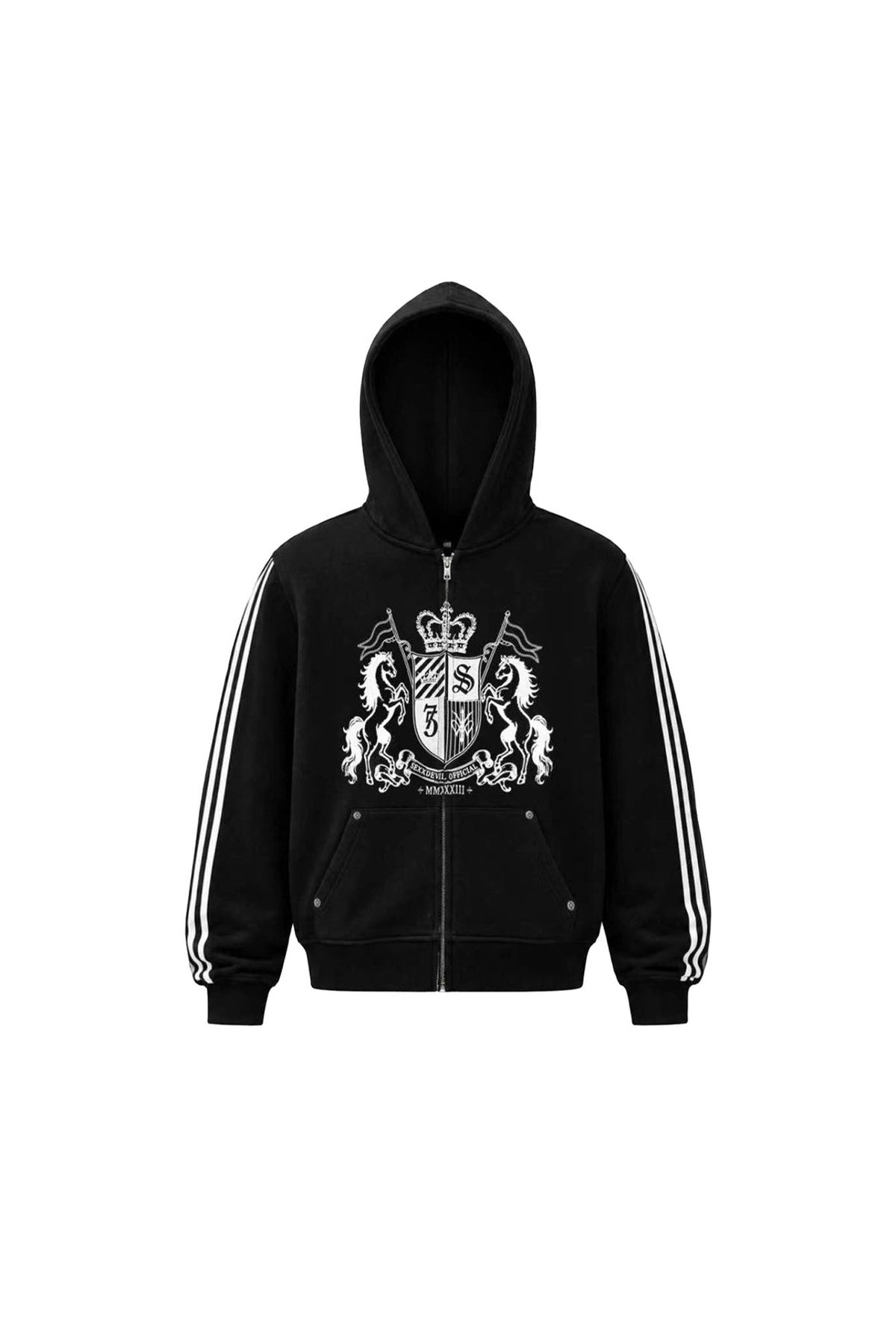 Embroidered Zip-Up Hoodie
