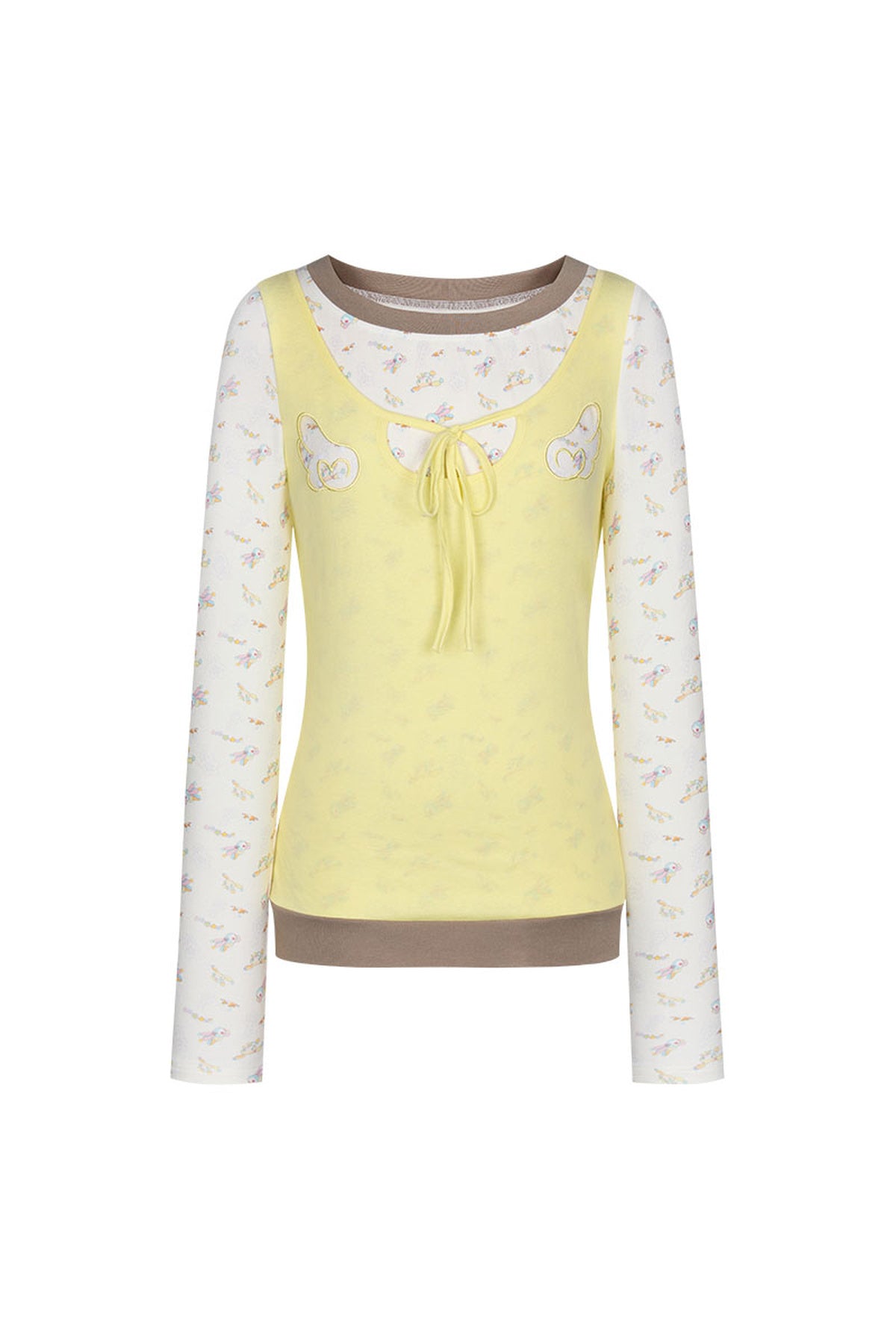 Embroidery Layered-Look Top