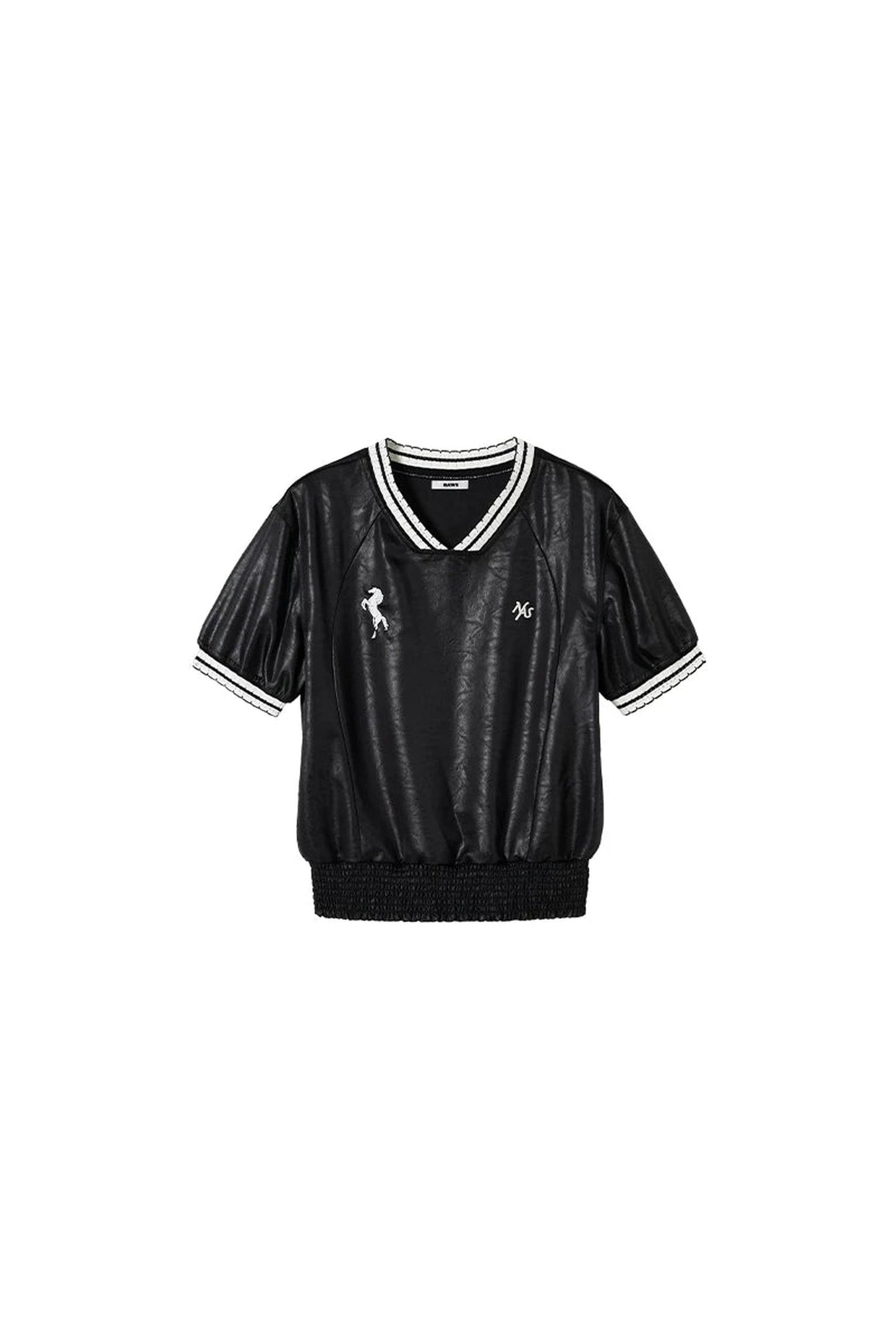 Textured Satin Embroidered Tee