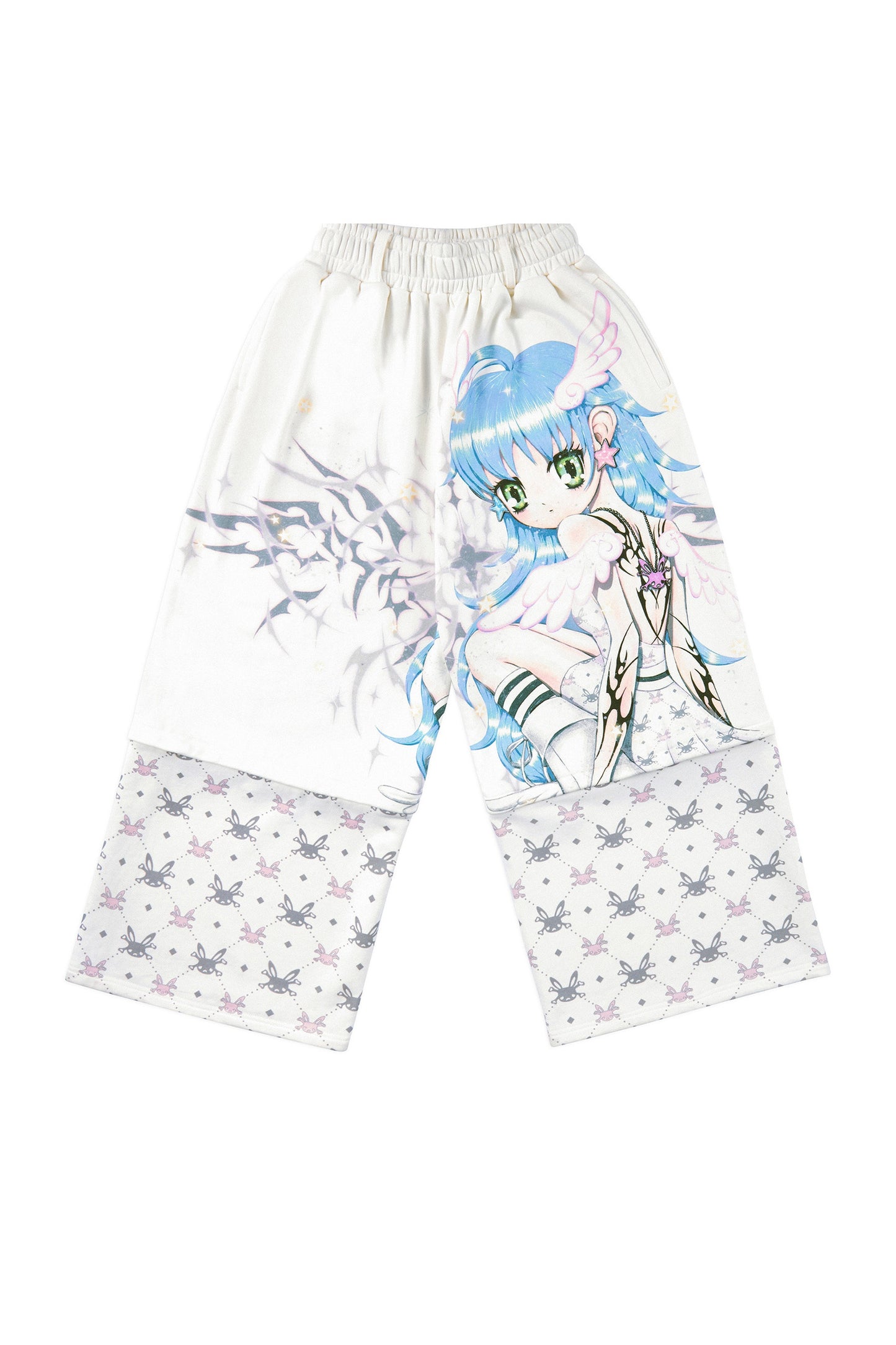 Detachable Angel Print Sweatpants