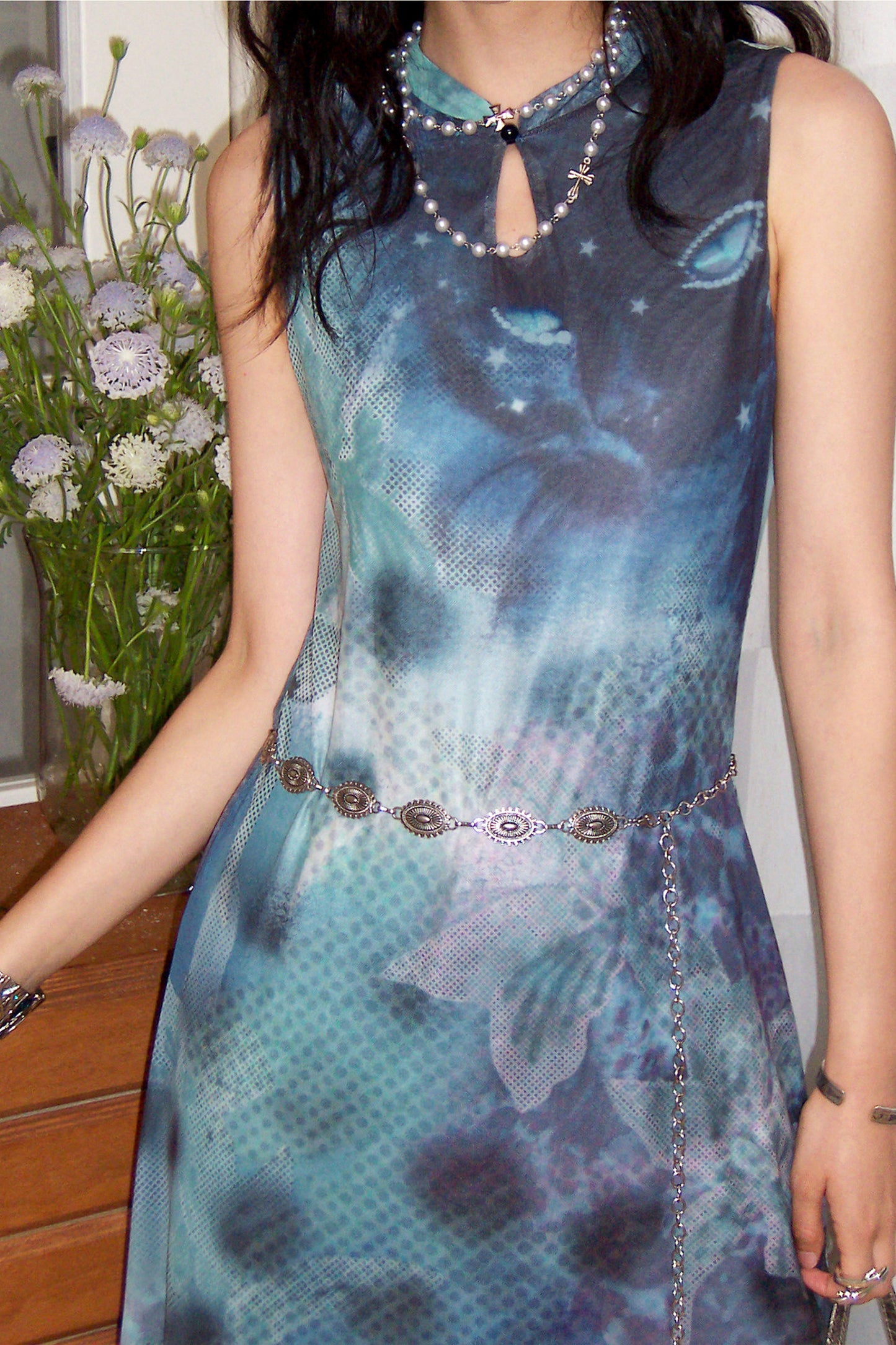 Spiritual Cat Mesh Leopard Dress