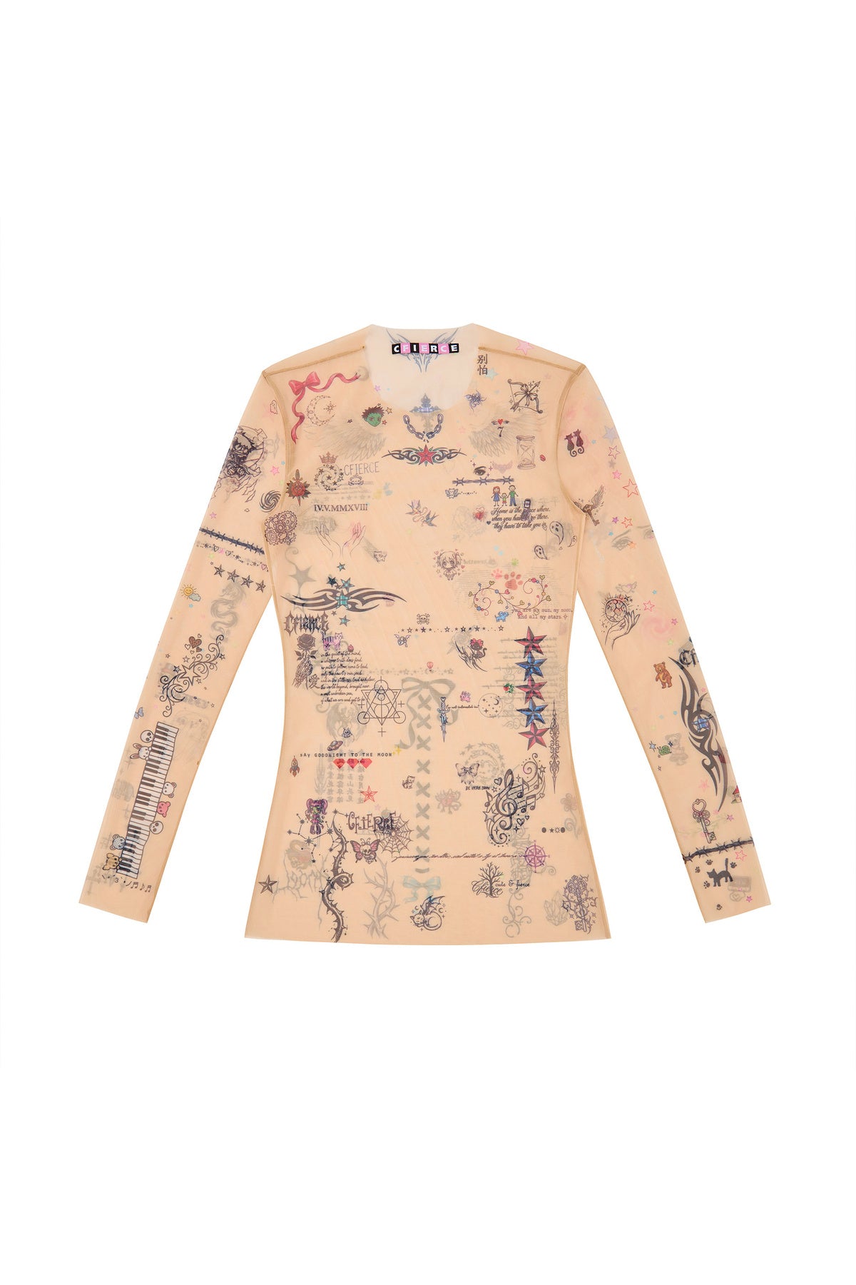Manuscript Tattooed Clothing Top