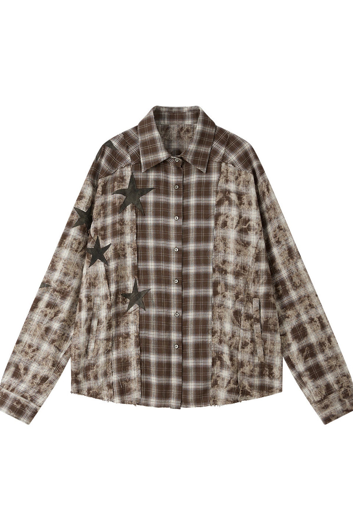 Coffee-Colored Plaid Shirt