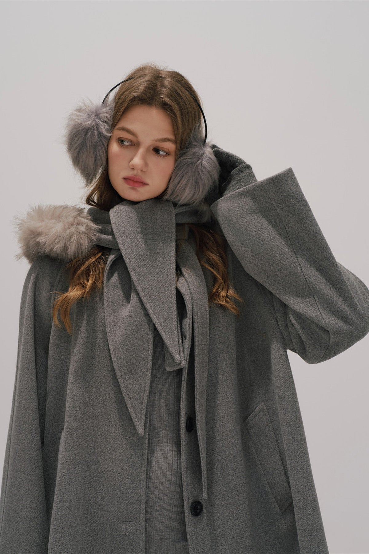 Fur Collar Wool Coat