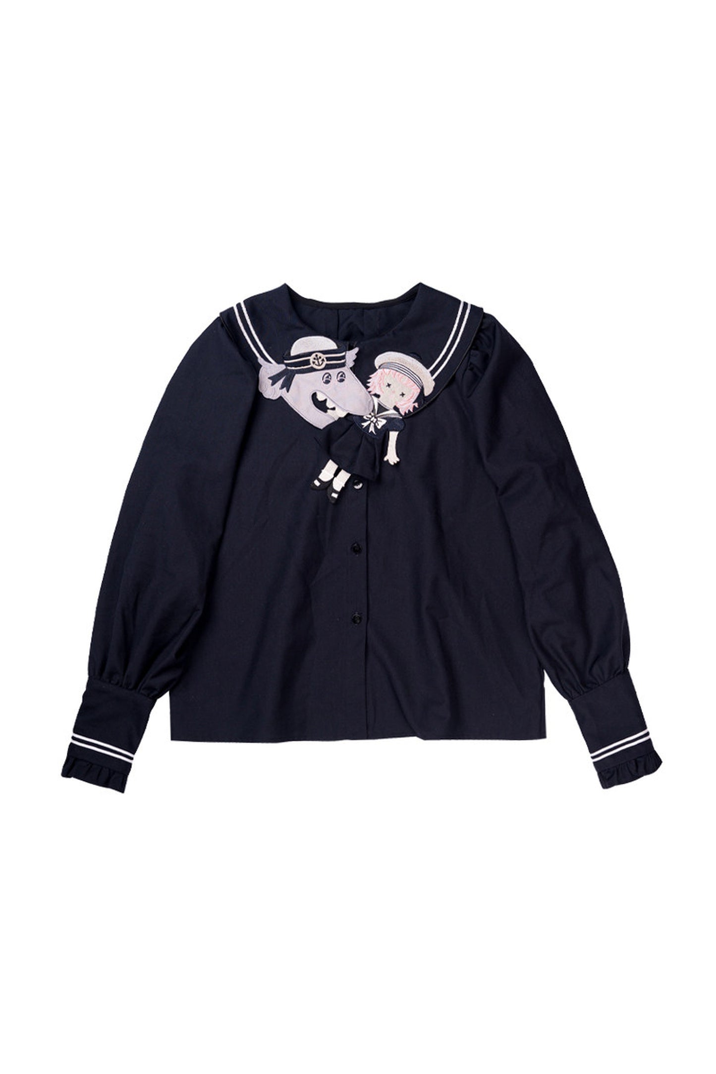 Fairy Tale Wolf Sailor Collar Shirt