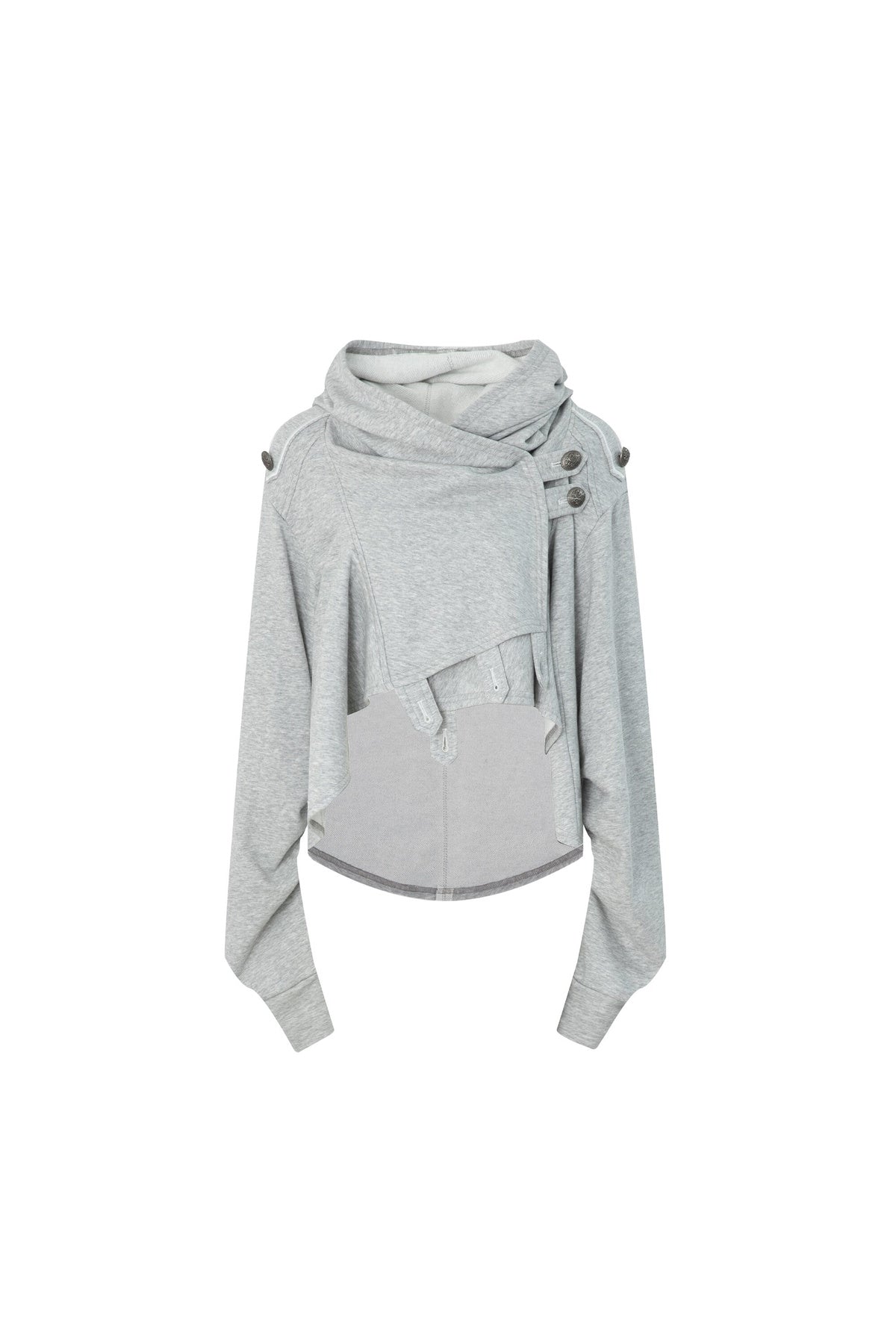 Asymmetrical Hooded Cape Sweatshirt Jacket