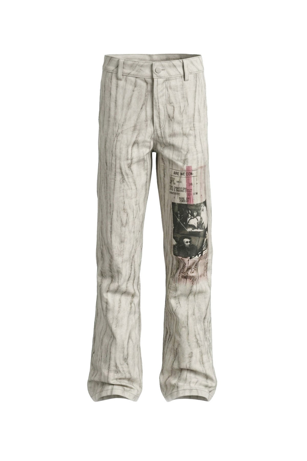 White Low-Waisted Micro-Flared Jeans