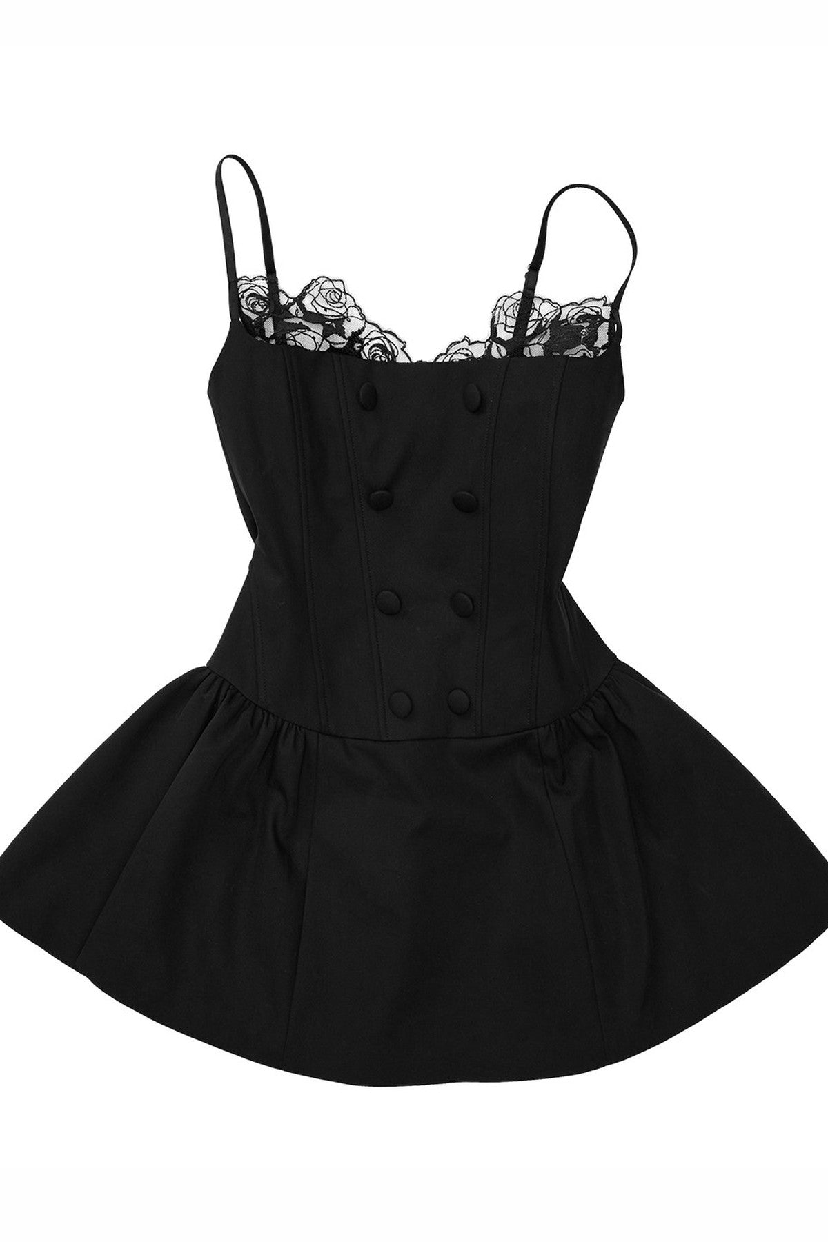 Patchwork Lace Fishbone Strap Dress