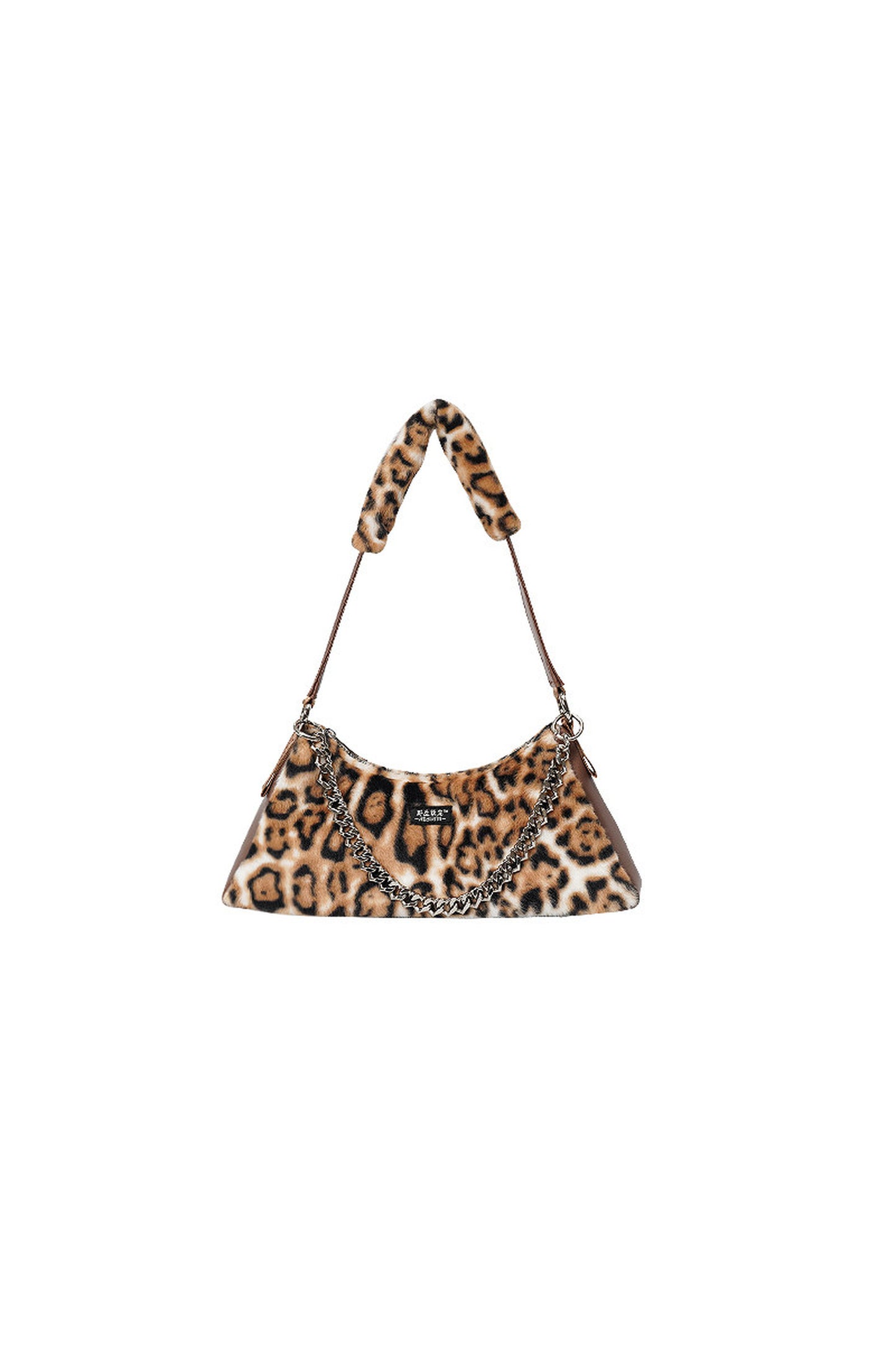 Leopard Checkerboard Fur Handbag