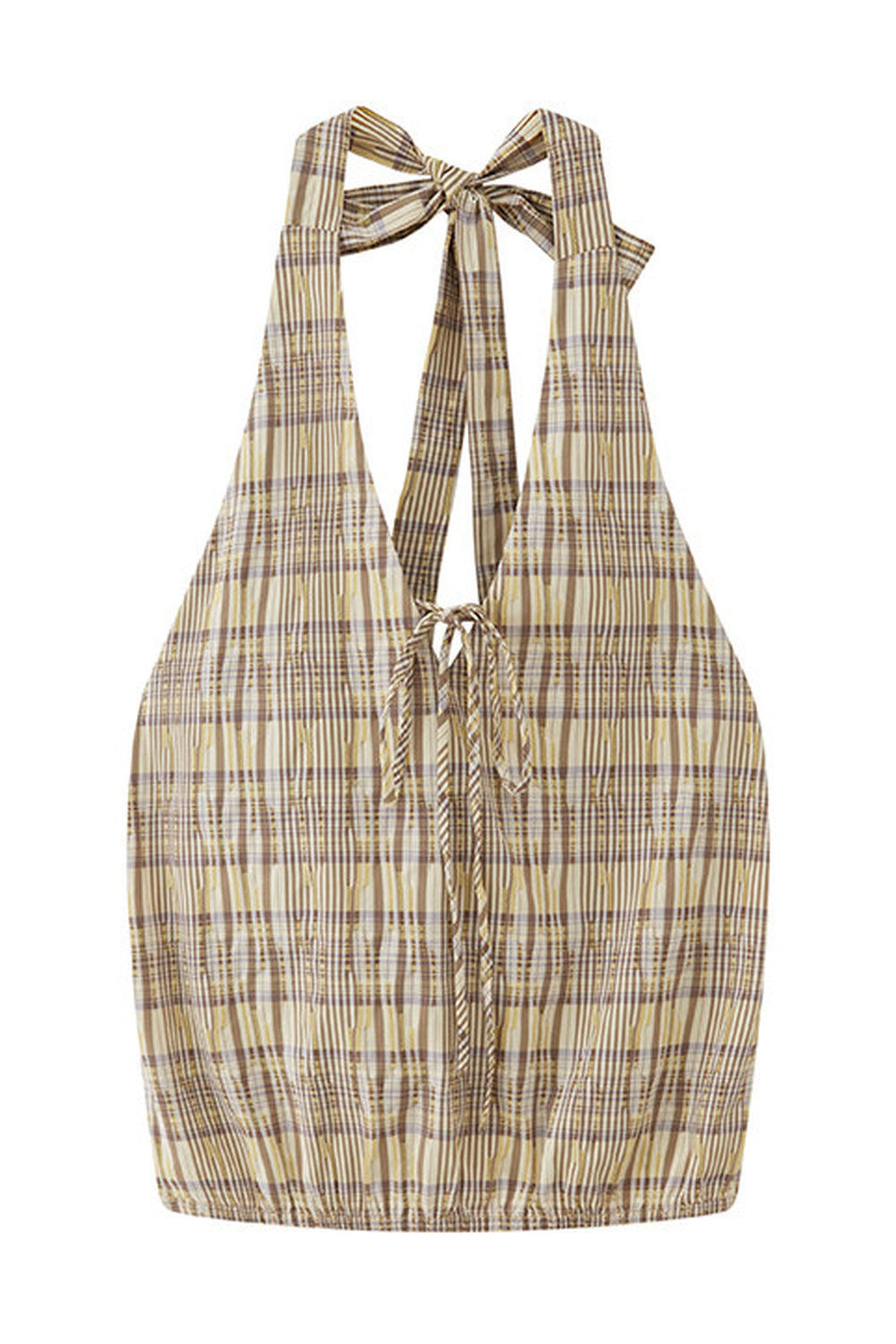 Black and White Plaid Halter Camisole