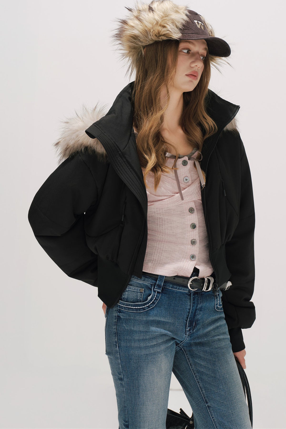 Black Winter Cotton Coat