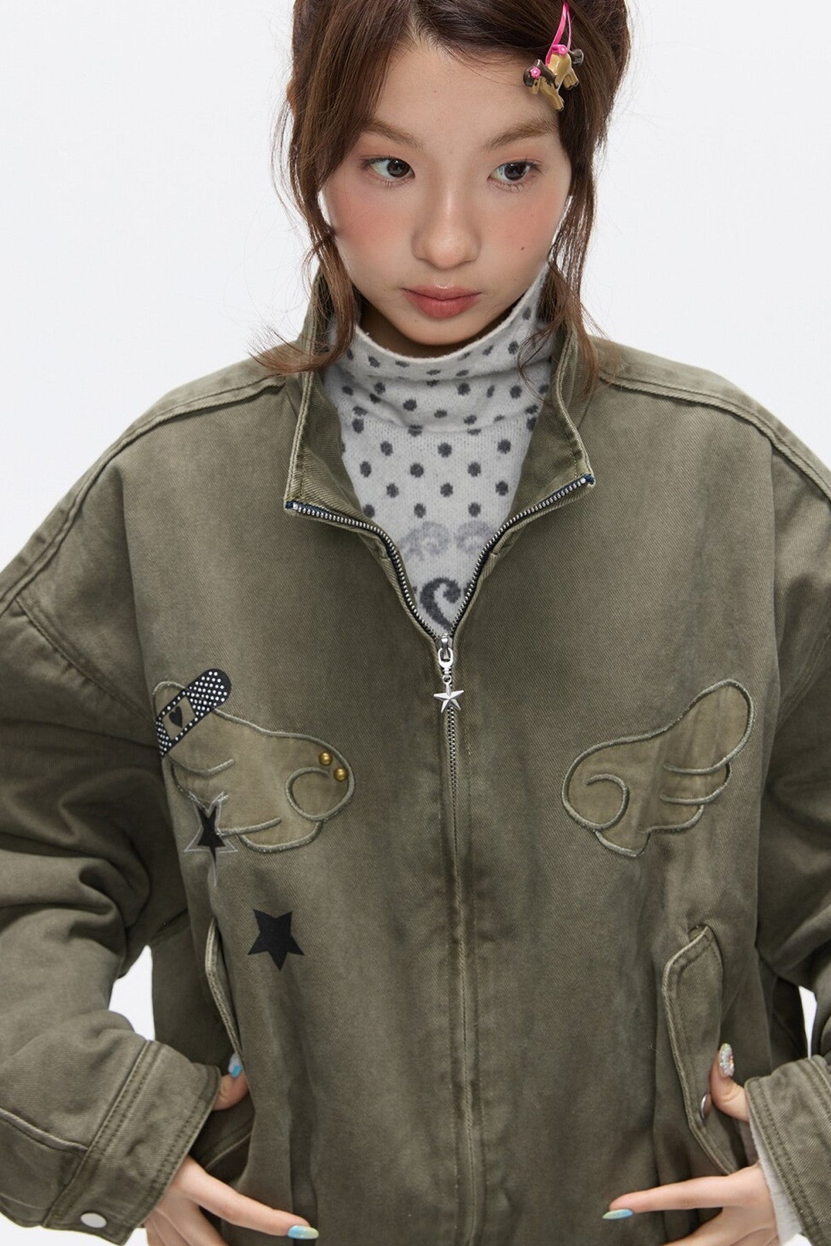 Beaded Quilted Green Jacket