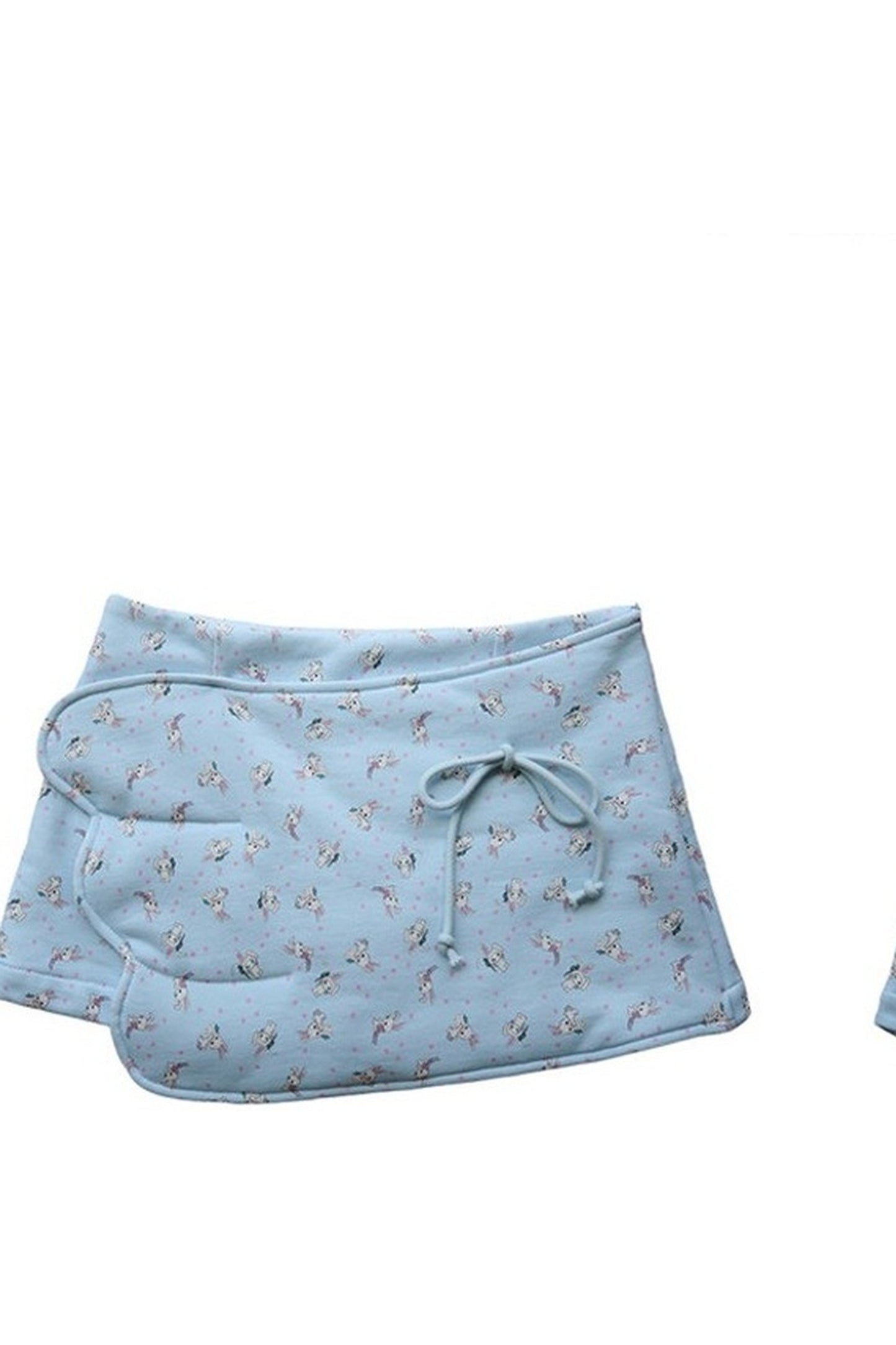 Blue 3D Wing Print A-Line Skirt