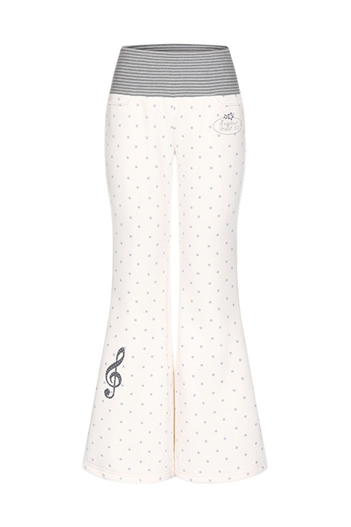 Striped Waistband Polka Dot Sweatpants