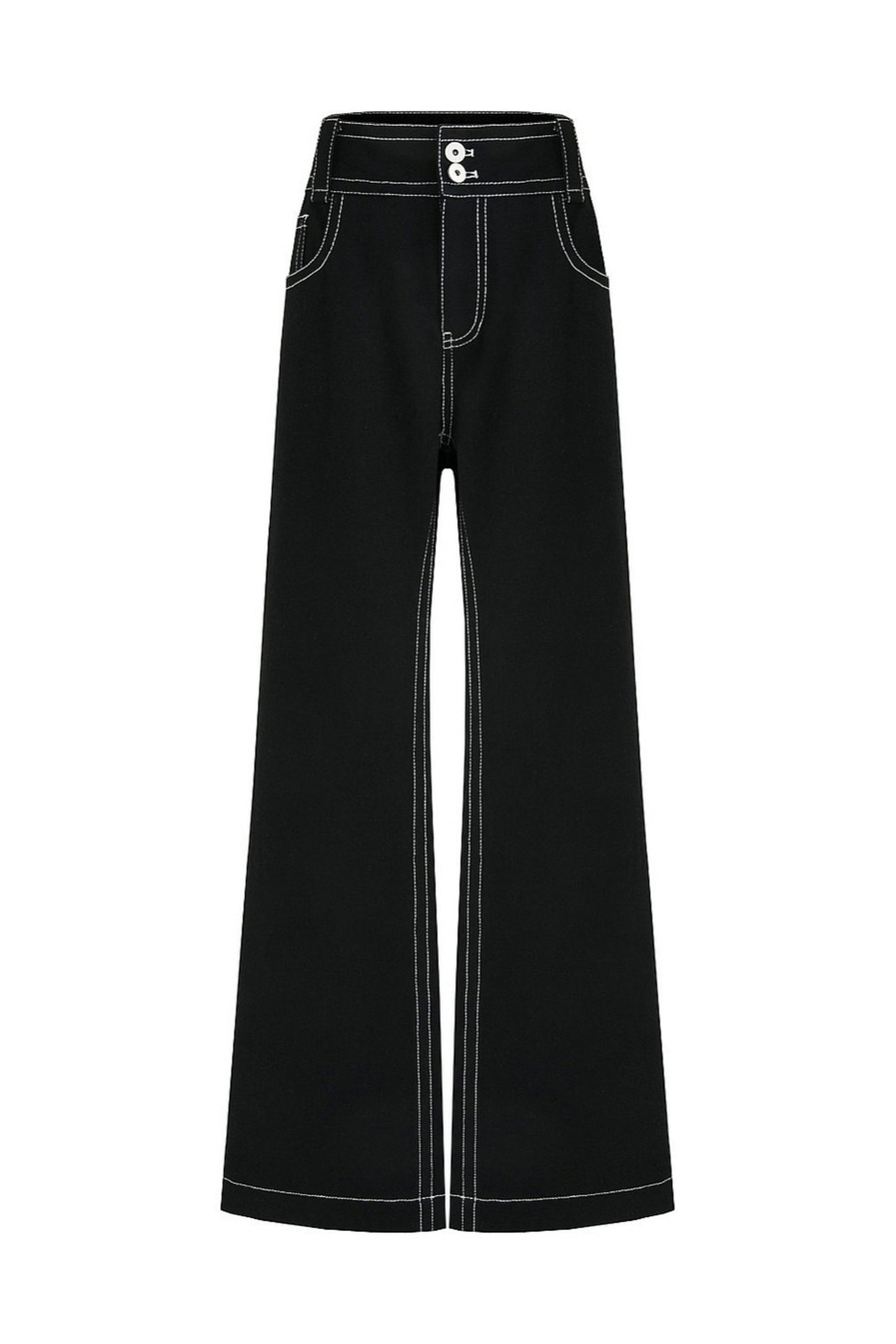 French Black High-Waisted Pants
