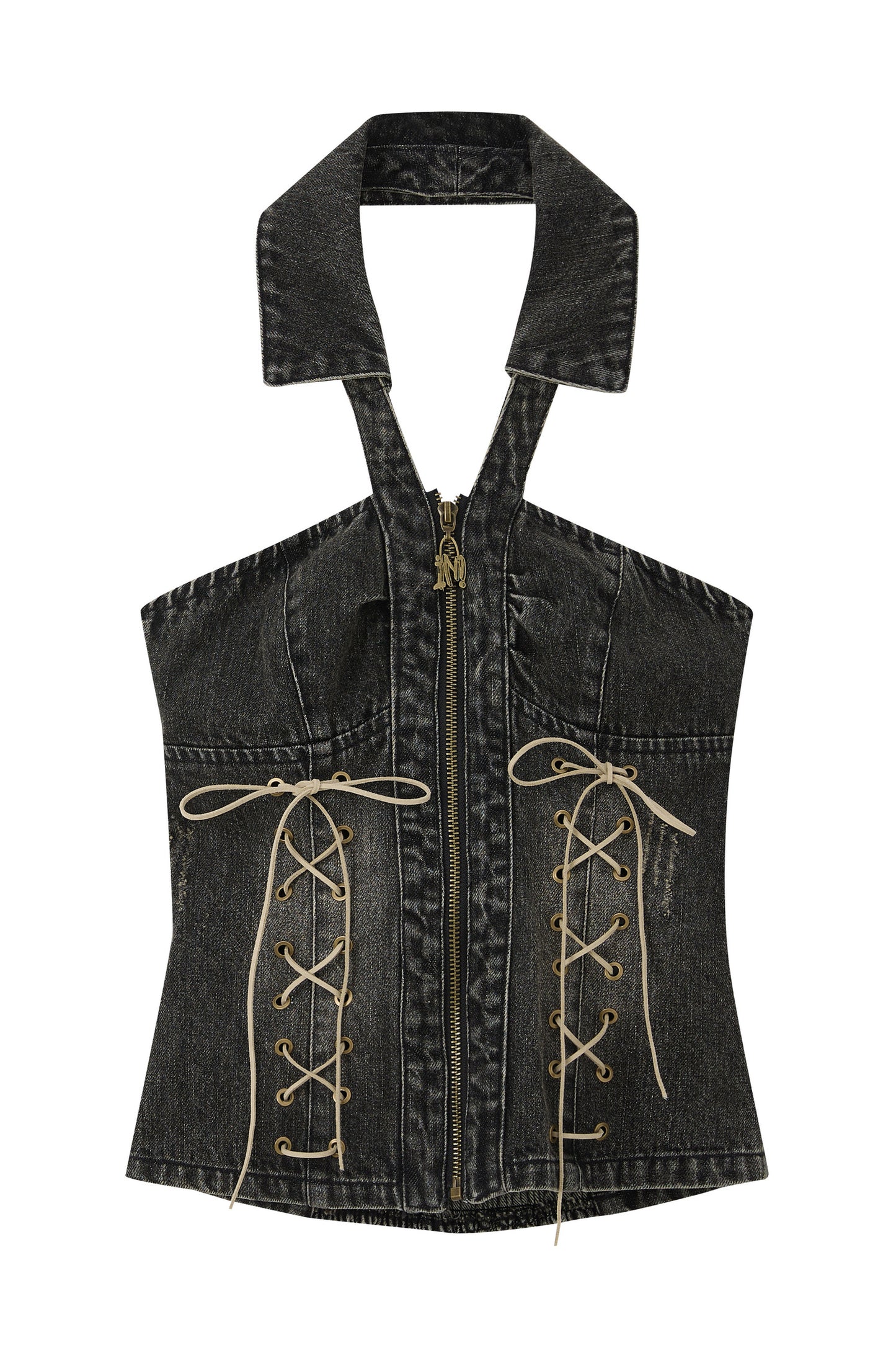 Top all'americana in denim rétro