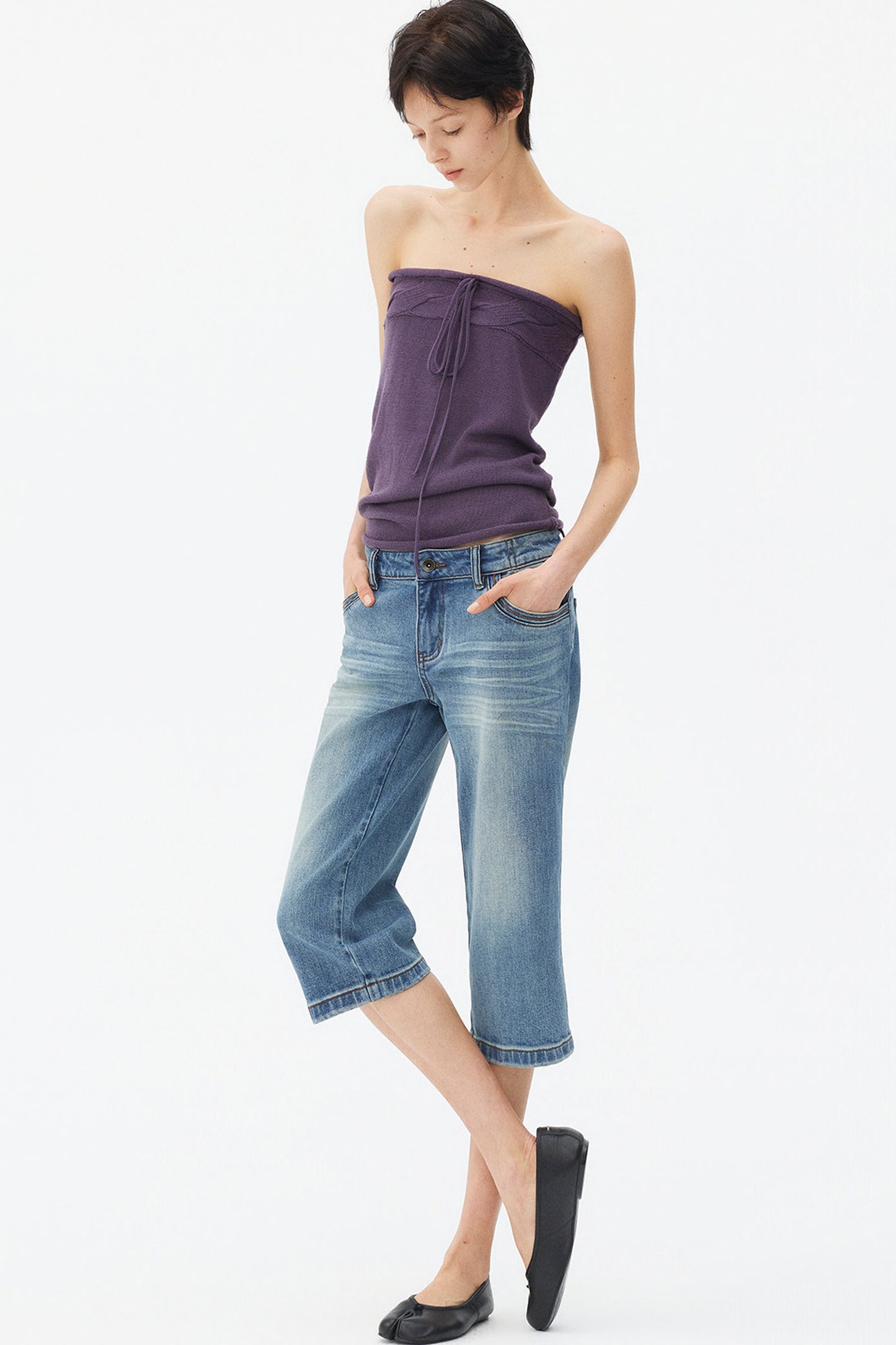 Wool Mohair Cable Knit Top