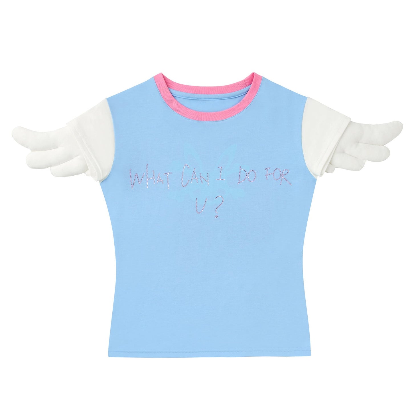 Hot-Stitched Angel Wings Blouse