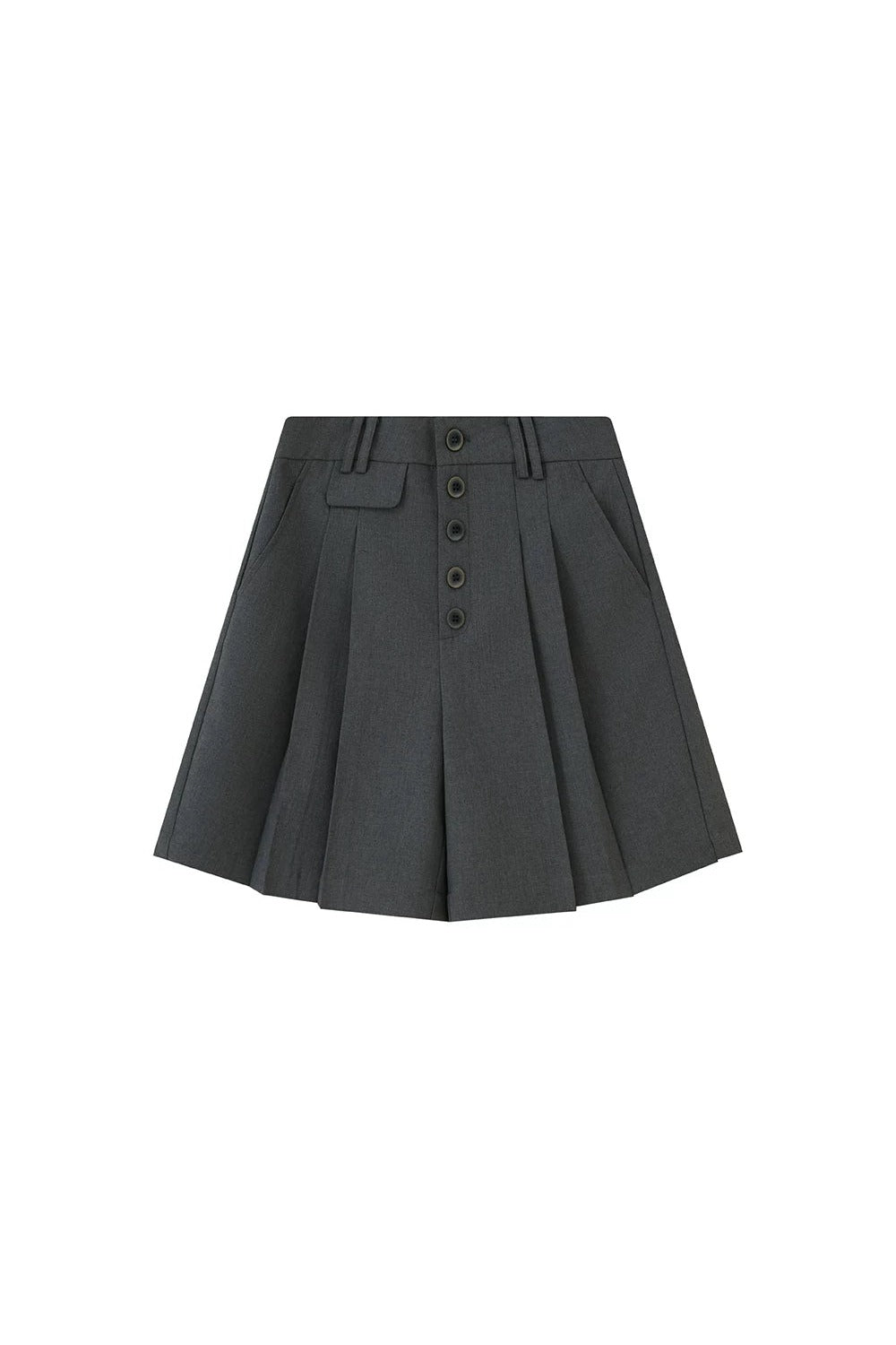 Pleated Gray Dress Shorts