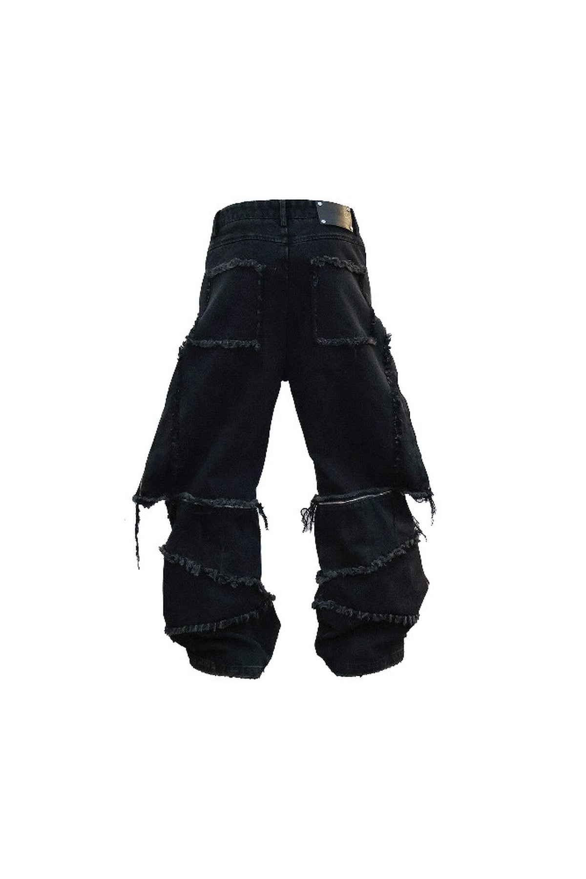 Detachable Wide-Leg Frayed Jeans